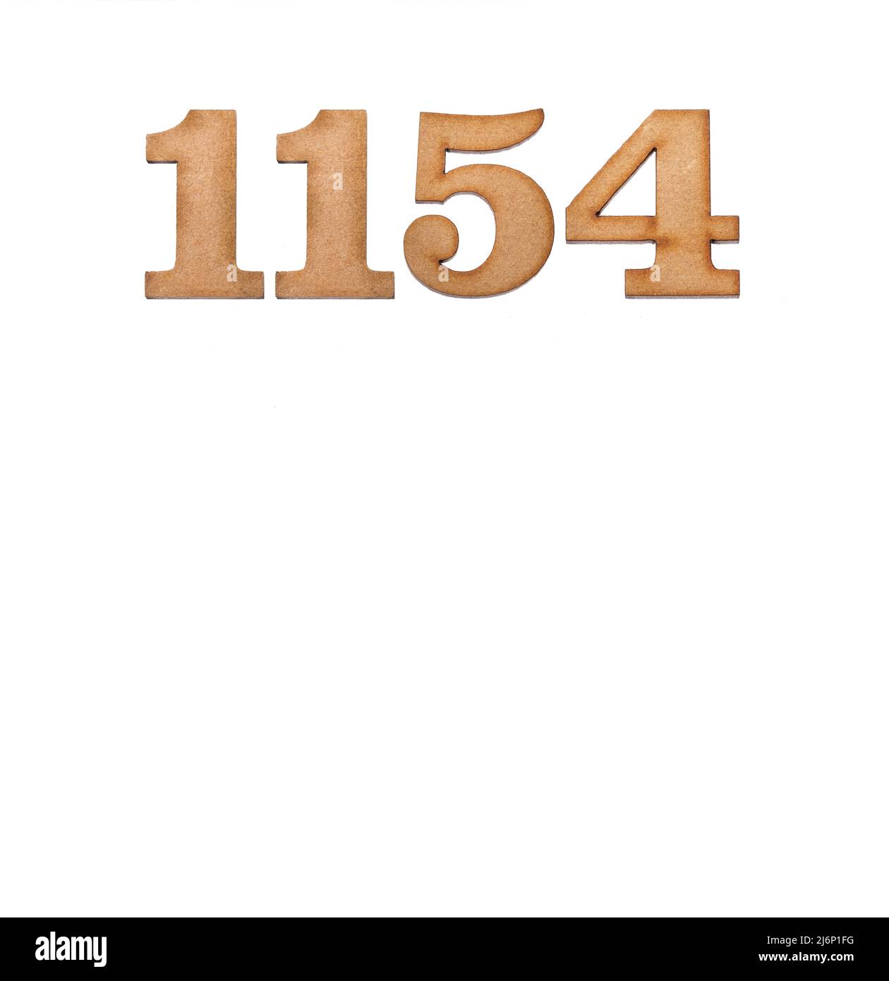 Number 1154 - Piece of wood isolated on white background Stock Photo ...