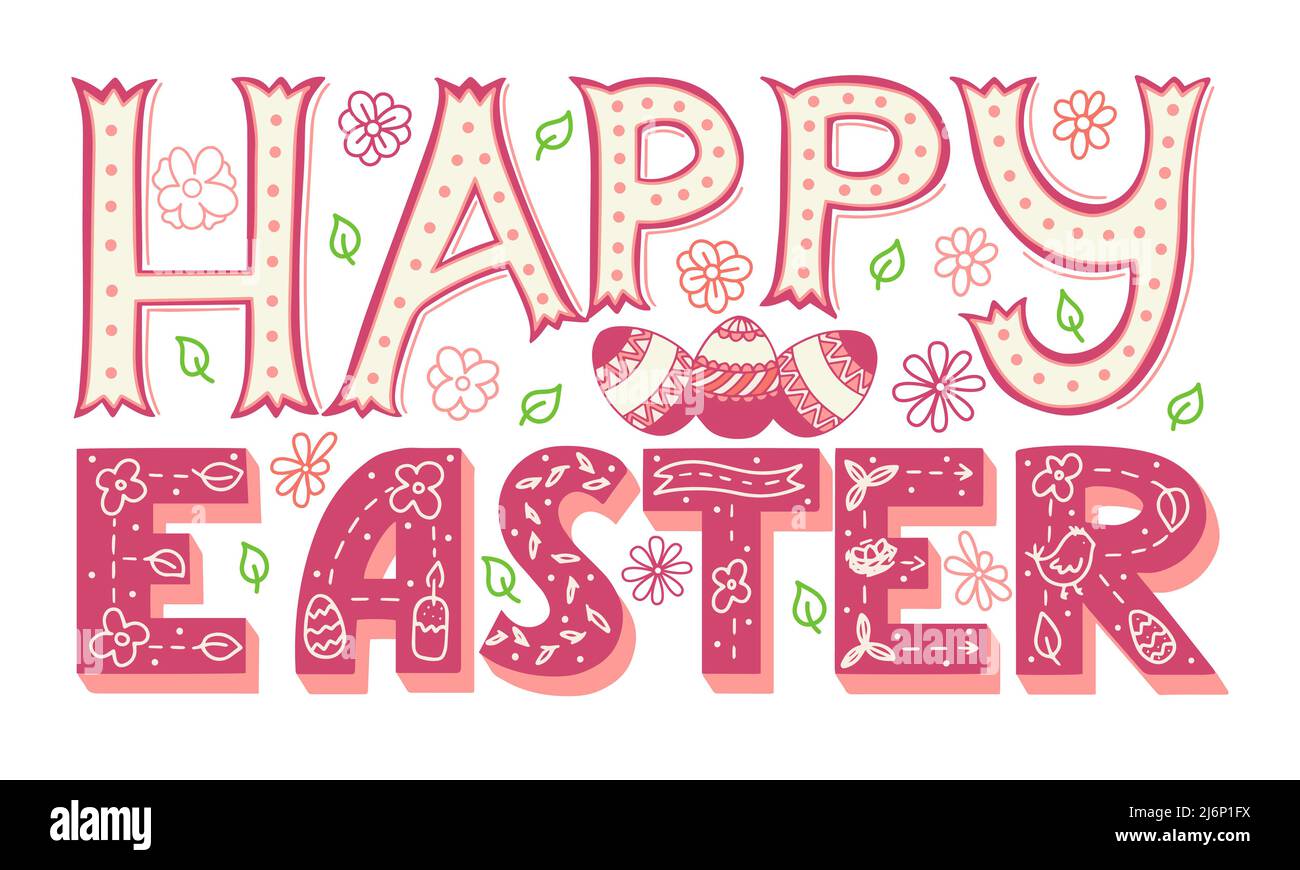 Happy easter words Stock Vector Images Alamy