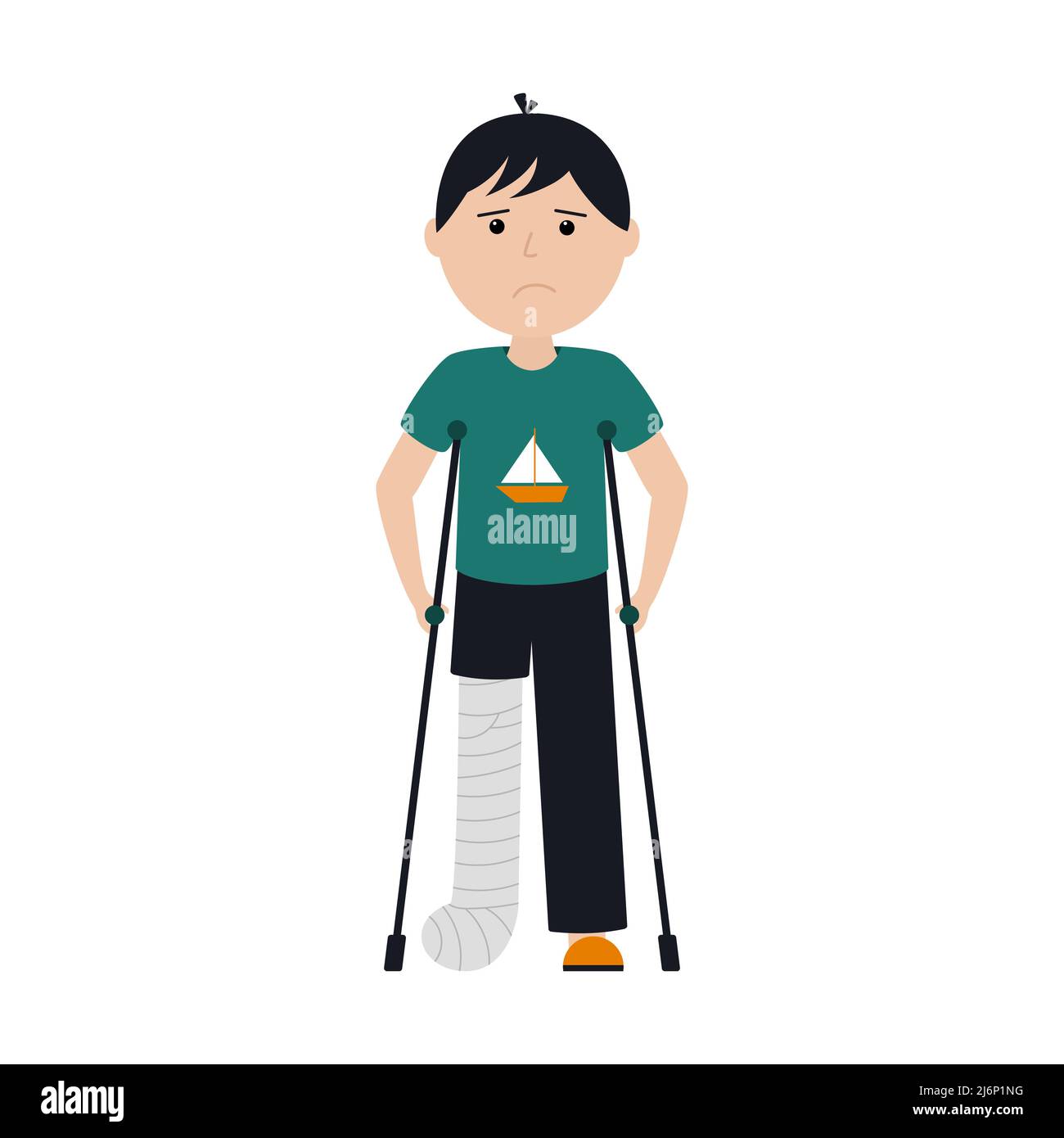 Young boy broken leg in Stock Vector Images Alamy