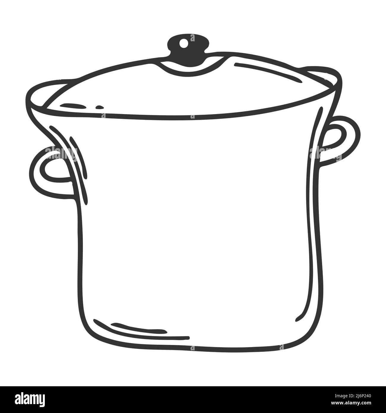 Funny kitchen pot character - pot vector illustration Stock Vector by  ©hanaschwarz 109140564