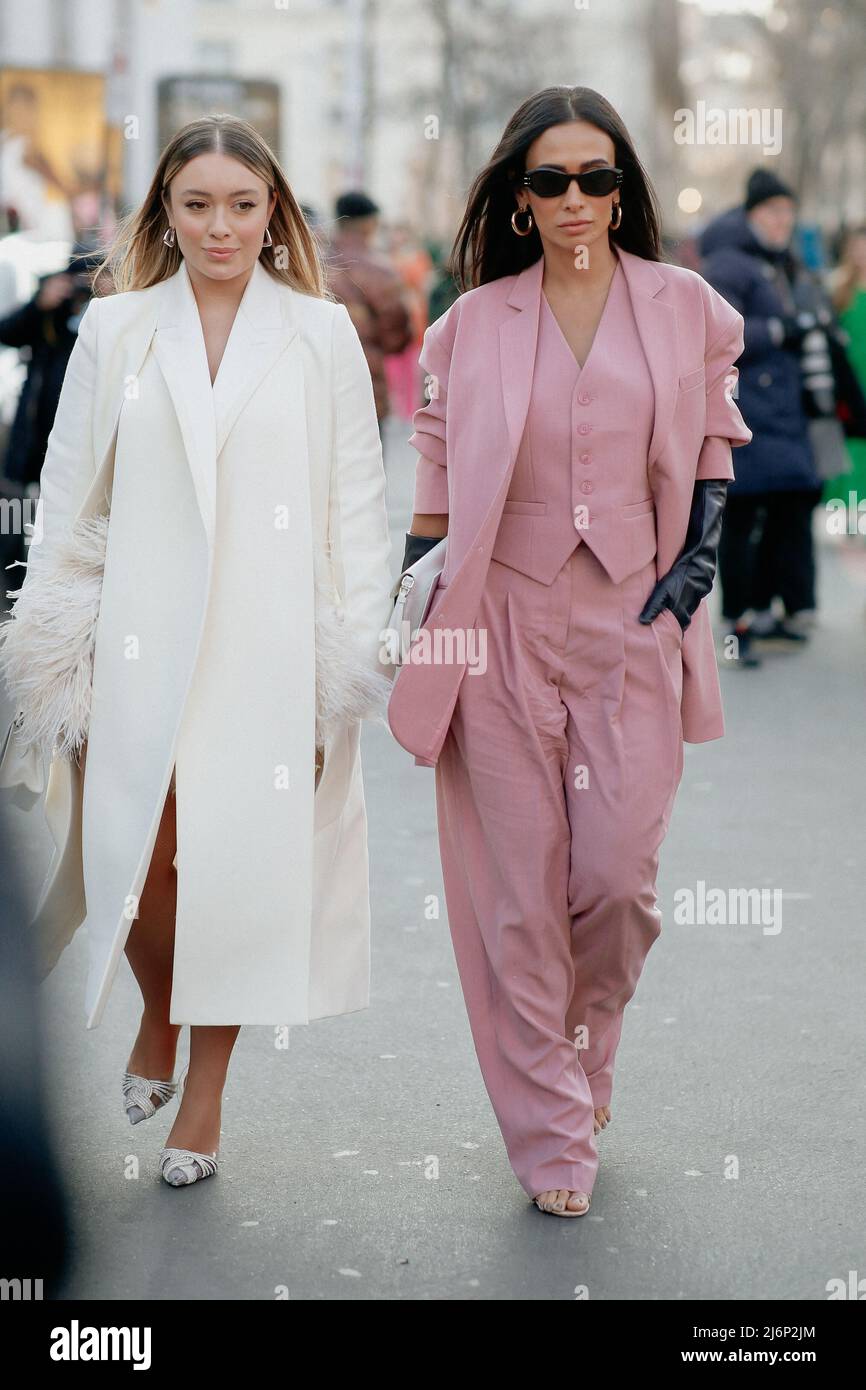 Street style, Luiza Sobral and Silvia Braz arriving at Jean-Paul