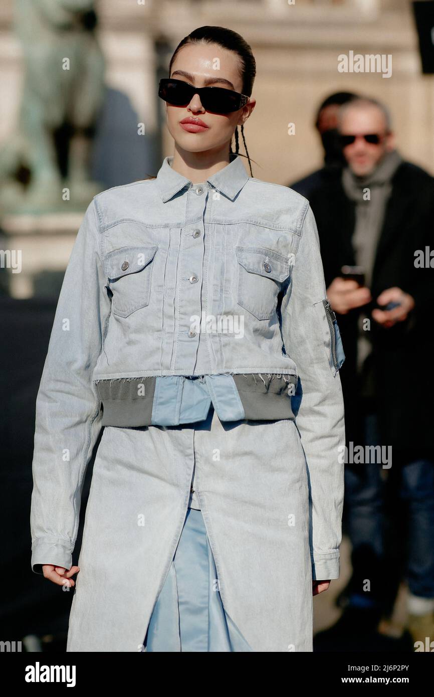 Bella Hadid walks the runway during the Givenchy Womenswear Fall/Winter  2022-2023 show as part of Paris Fashion Week in Paris, France on March 06,  2022. Photo by Aurore Marechal/ABACAPRESS.COM Stock Photo 