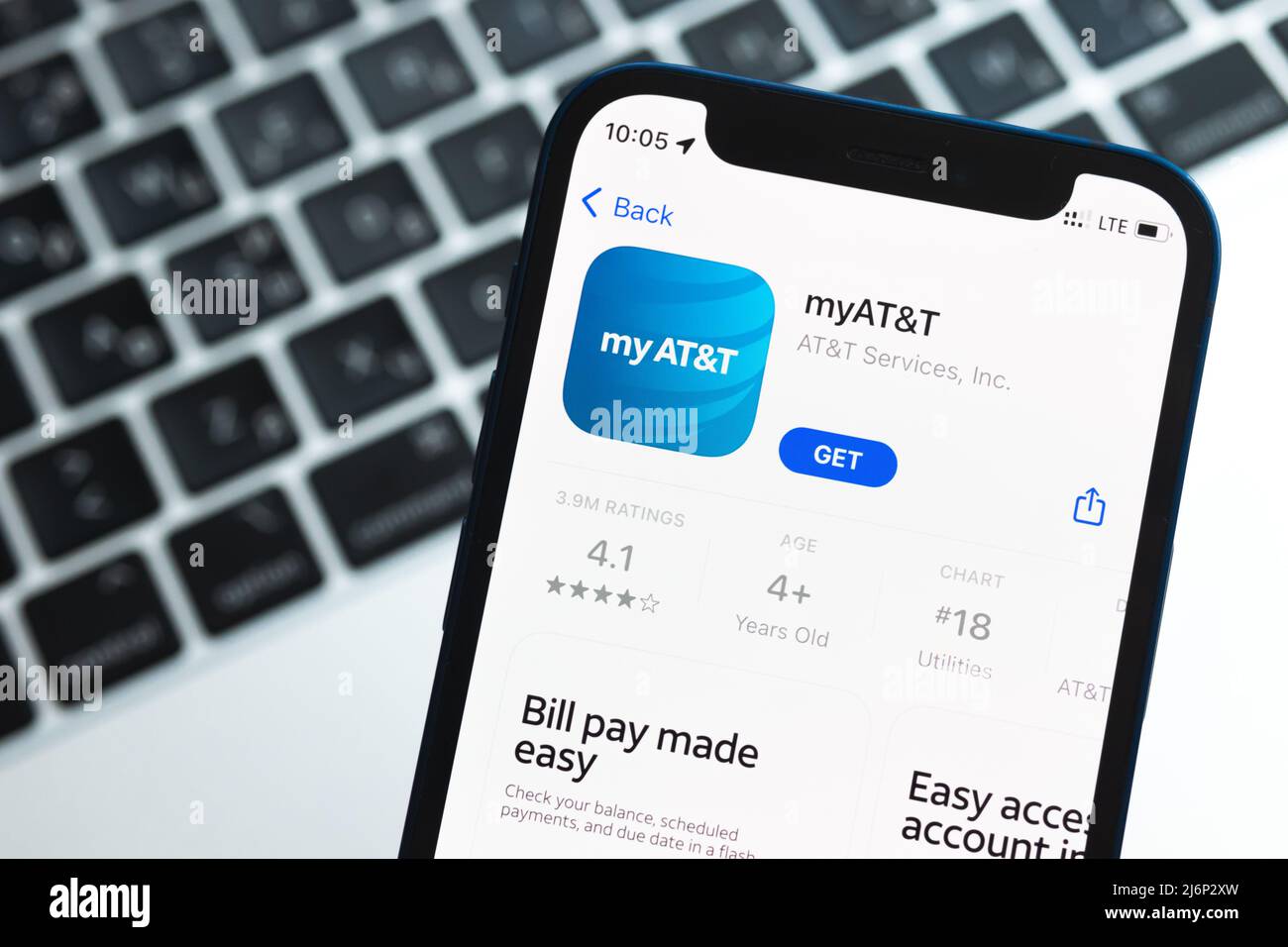 Poltava ukraine may 2 2022 att mobile phone application and logo