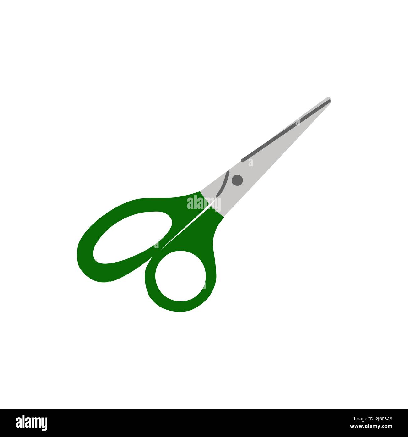 Closed Scissors in Doodle style. A school tool for cutting and creativity. A simple drawing is drawn by hand. Isolated on a white background. Color ve Stock Vector