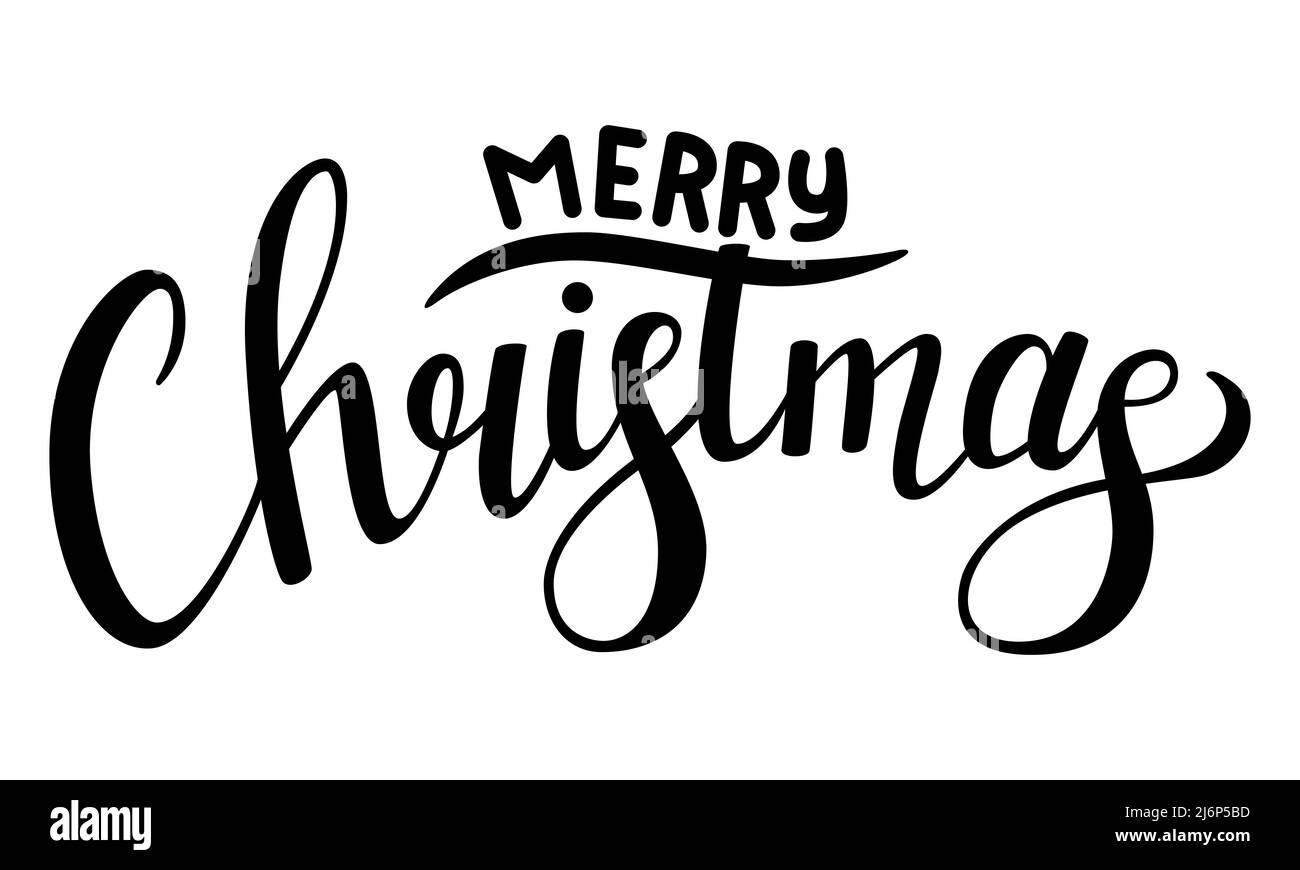Hand lettering with the words Merry Christmas. Illustration with text ...