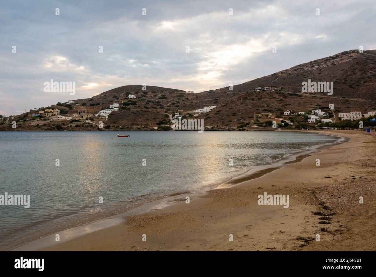 Sea bay of Chora town on Ios Island. Cyclades, Greece Stock Photo - Alamy