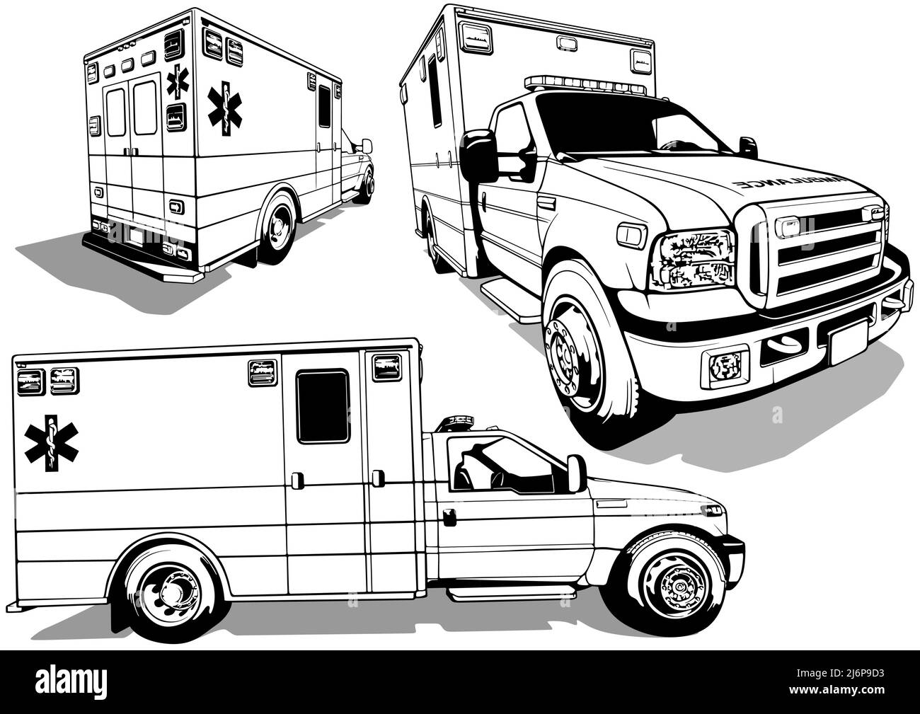 Set of Drawings with US Ambulance Stock Vector Image & Art - Alamy