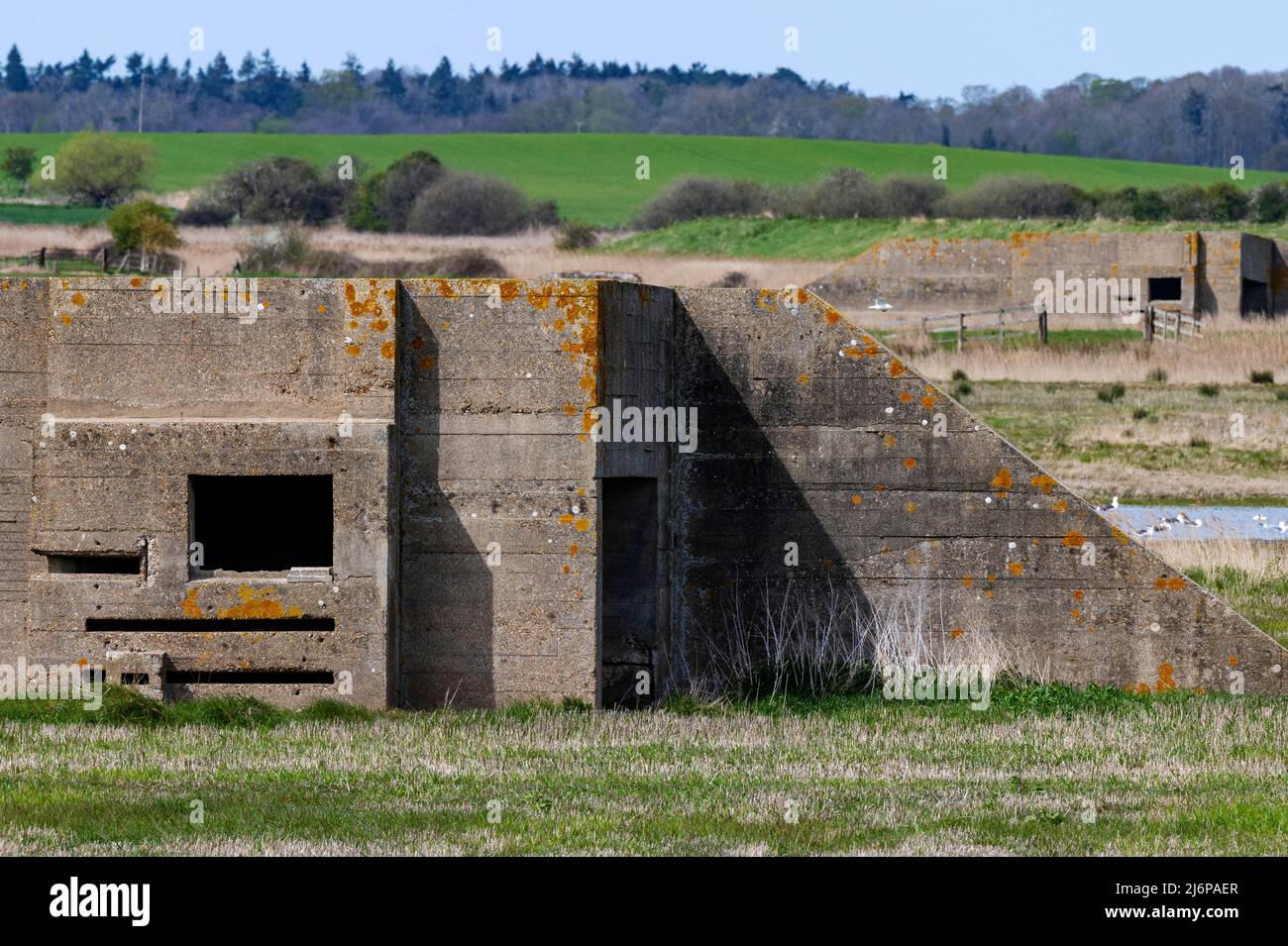 World War Two concrete bunkers Boyton Suffolk UK Stock Photo