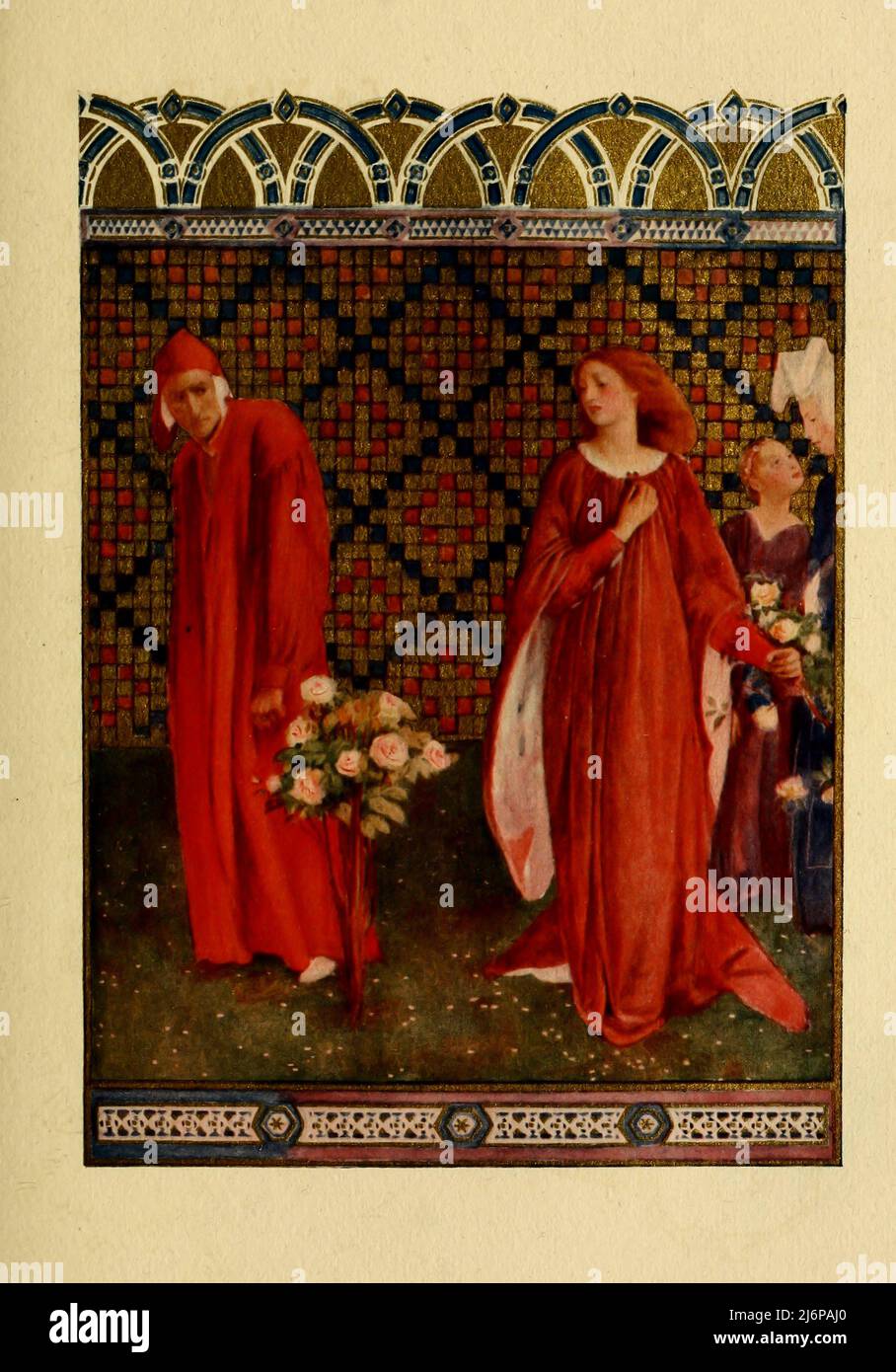 The new life of Dante Alighieri; by Dante Alighieri, 1265-1321; translated into English by Dante Gabriel Rossetti, 1828-1882; and illustrated by Evelyn Paul, Publication date 1915 Publisher Coventry George G. Harrap. La Vita Nuova (The New Life) or Vita Nova (Latin title) is a text by Dante Alighieri published in 1294. It is an expression of the medieval genre of courtly love in a prosimetrum style, a combination of both prose and verse. Stock Photo