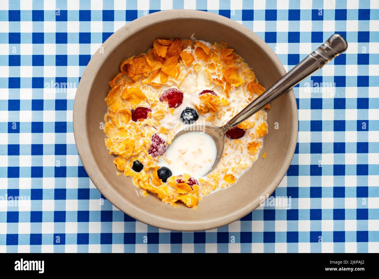 Unfinished breakfast cereal Stock Photo