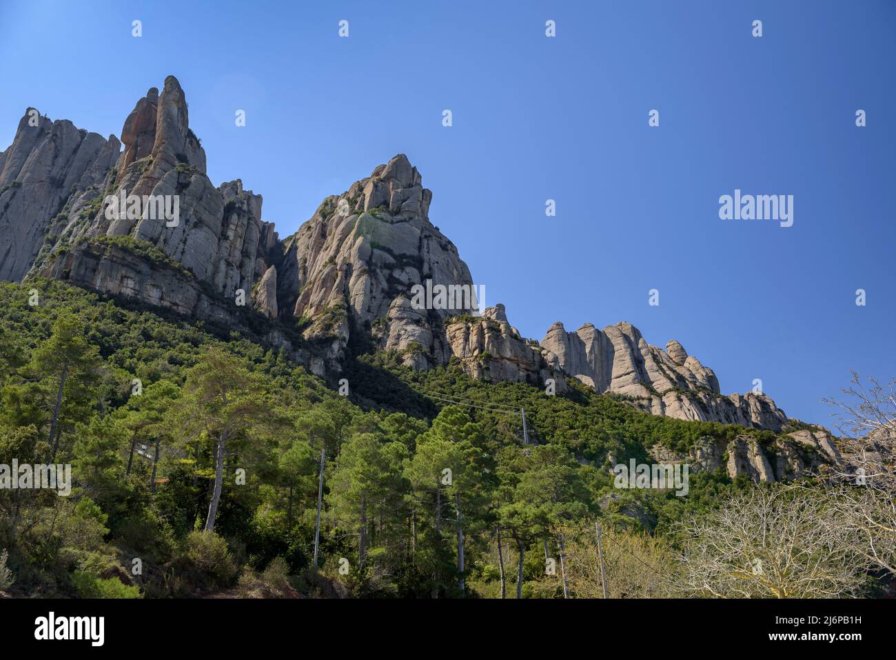 The north face of the Montserrat mountain (Barcelona, Catalonia, Spain)  ESP: Cara norte de la montaña de Montserrat (Barcelona, Cataluña, España  Stock Photo - Alamy