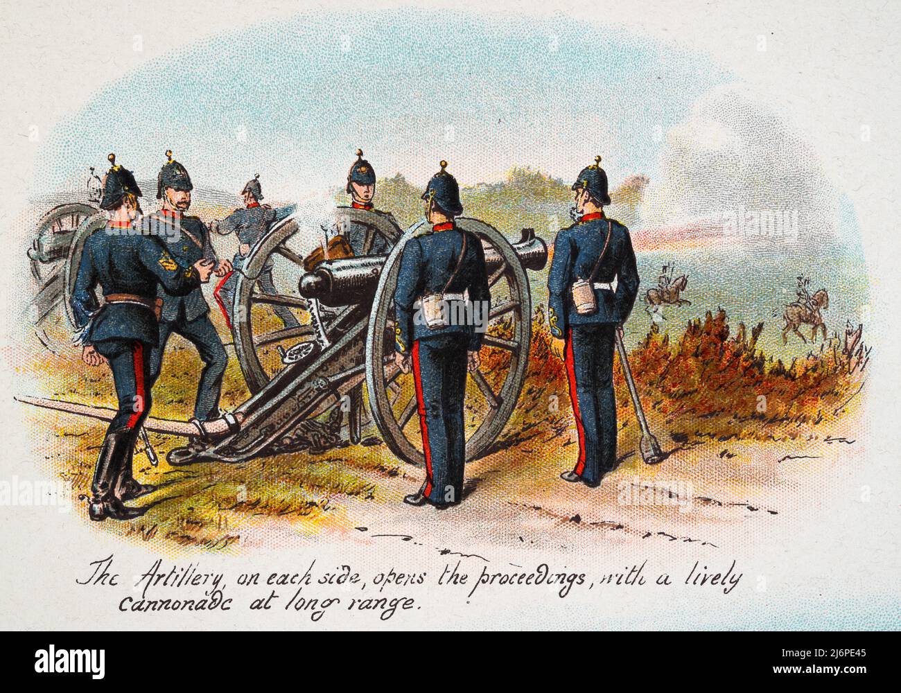 Victorian British Army, Royal Artillery soldiers firing a cannon, 1890s