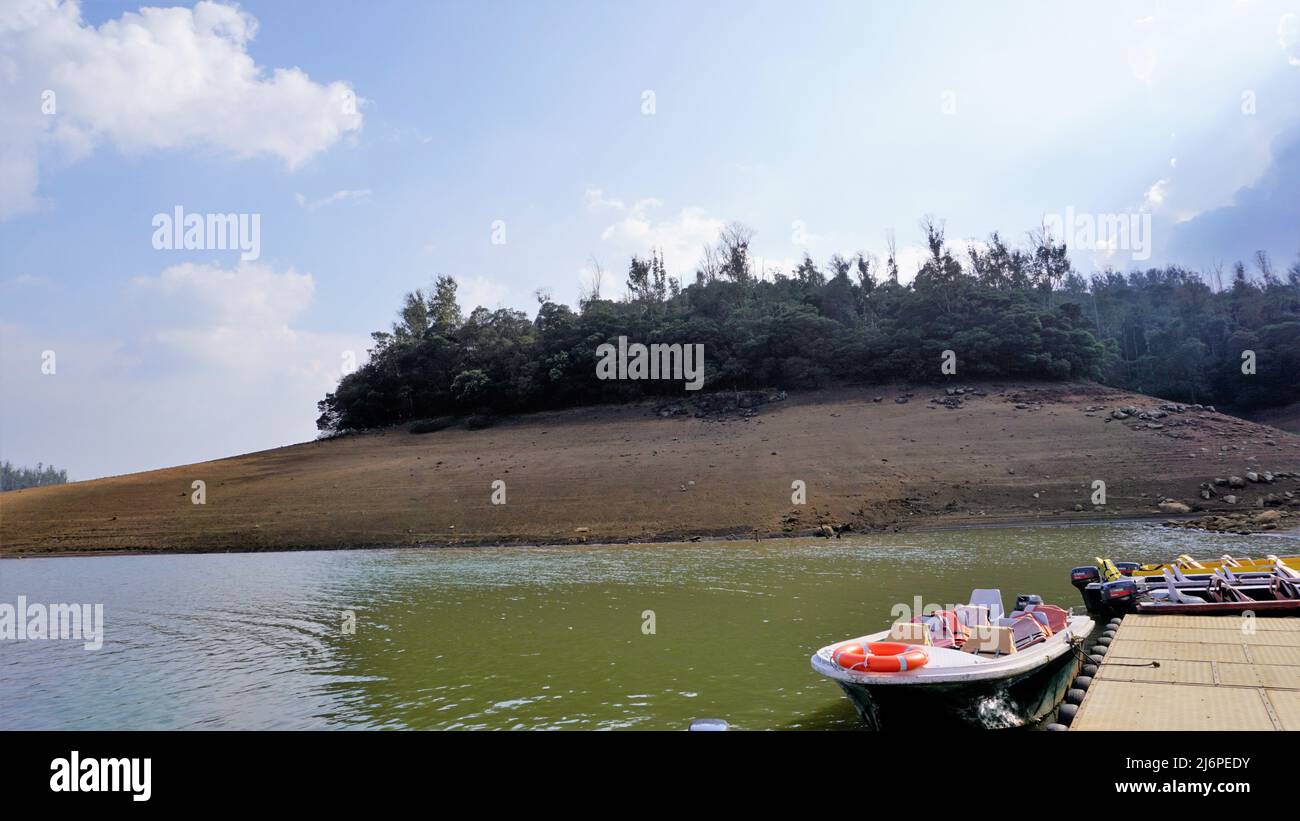 Ooty,Tamilnadu,India-April 30 2022: Boating in beautiful Pykara Lake, Ooty, Tamilnadu. Awesome experience for tourists. Stock Photo