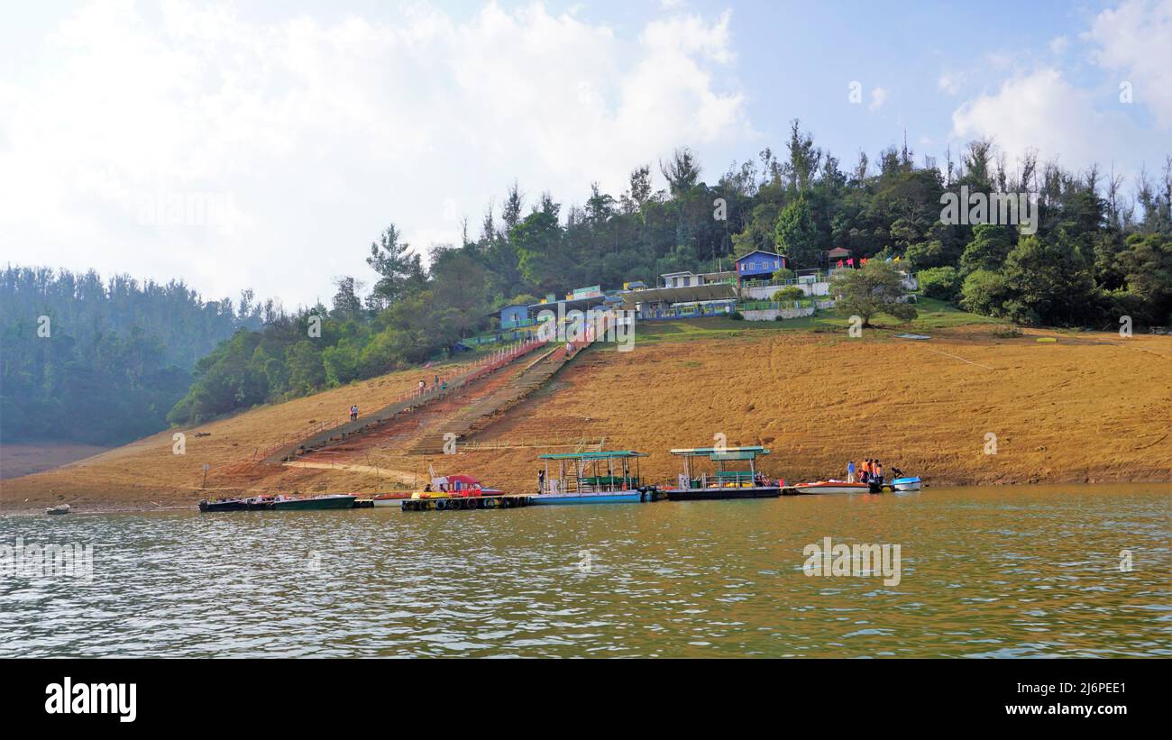 Ooty,Tamilnadu,India-April 30 2022: Boating in beautiful Pykara Lake, Ooty, Tamilnadu. Awesome experience for tourists. Stock Photo