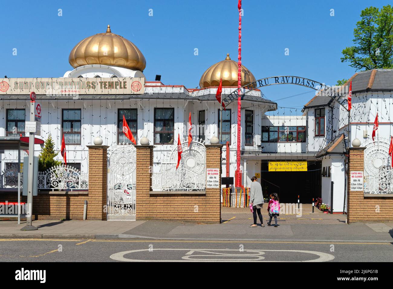Exterior of The Shri Guru Ravidass  Sabha Sikh Temple. Western Road Southall Greater London  England UK Stock Photo
