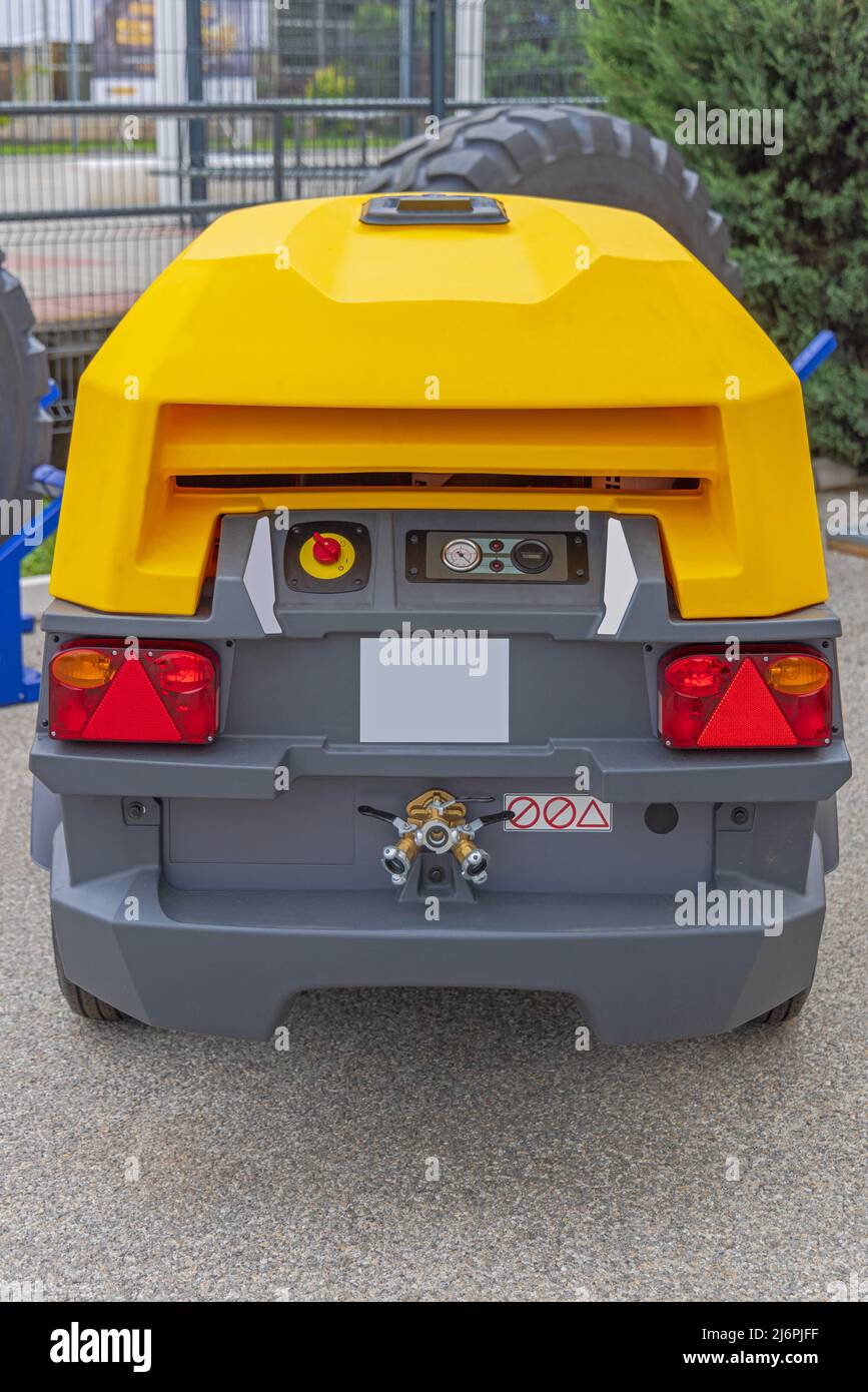 Compressor Rear View Compact Portable Air Compressor Integrated Trailer Rear View Stock ...