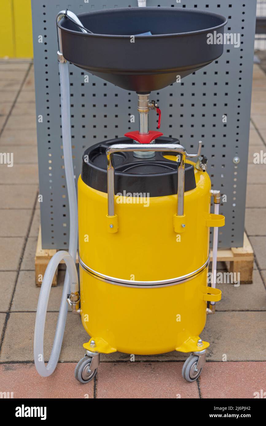 Exhausted Oil Drain Unit Service Garage Equipment Stock Photo Alamy