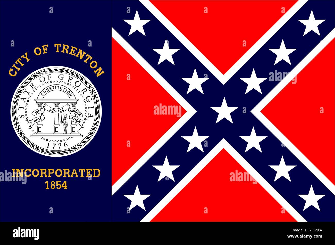 The flag of the city of Trenton Georgia USA Stock Photo - Alamy