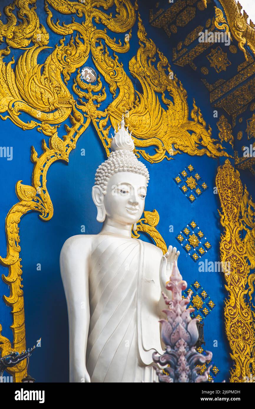 Wat Rong Suea Ten, the Blue Temple, in Chiang Rai, Thailand, south east asia Stock Photo Alamy