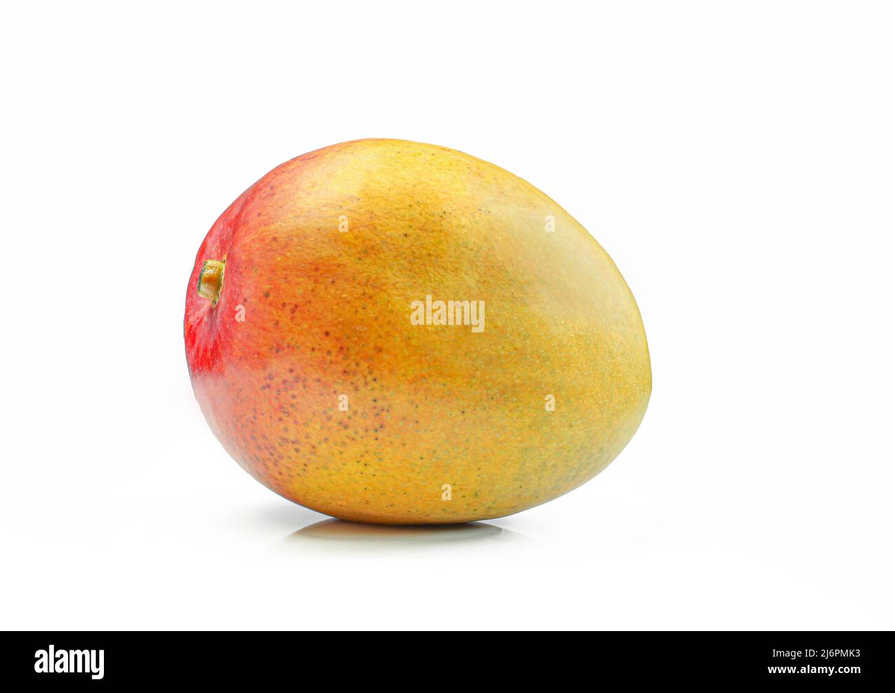 Single whole mango isolated on white background Stock Photo