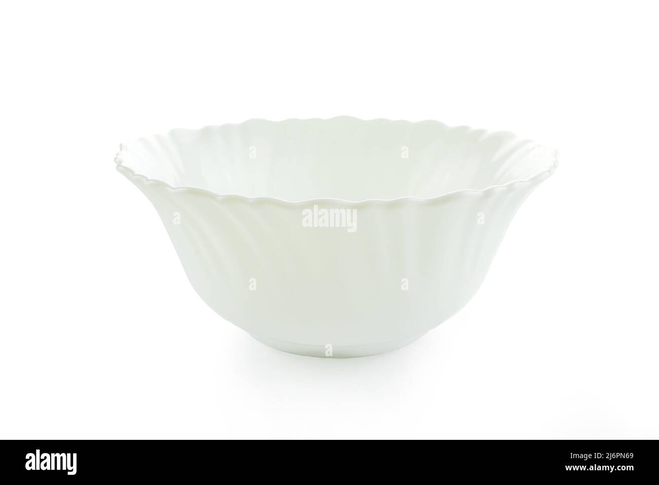 One empty ceramic bowl isolated on white background Stock Photo