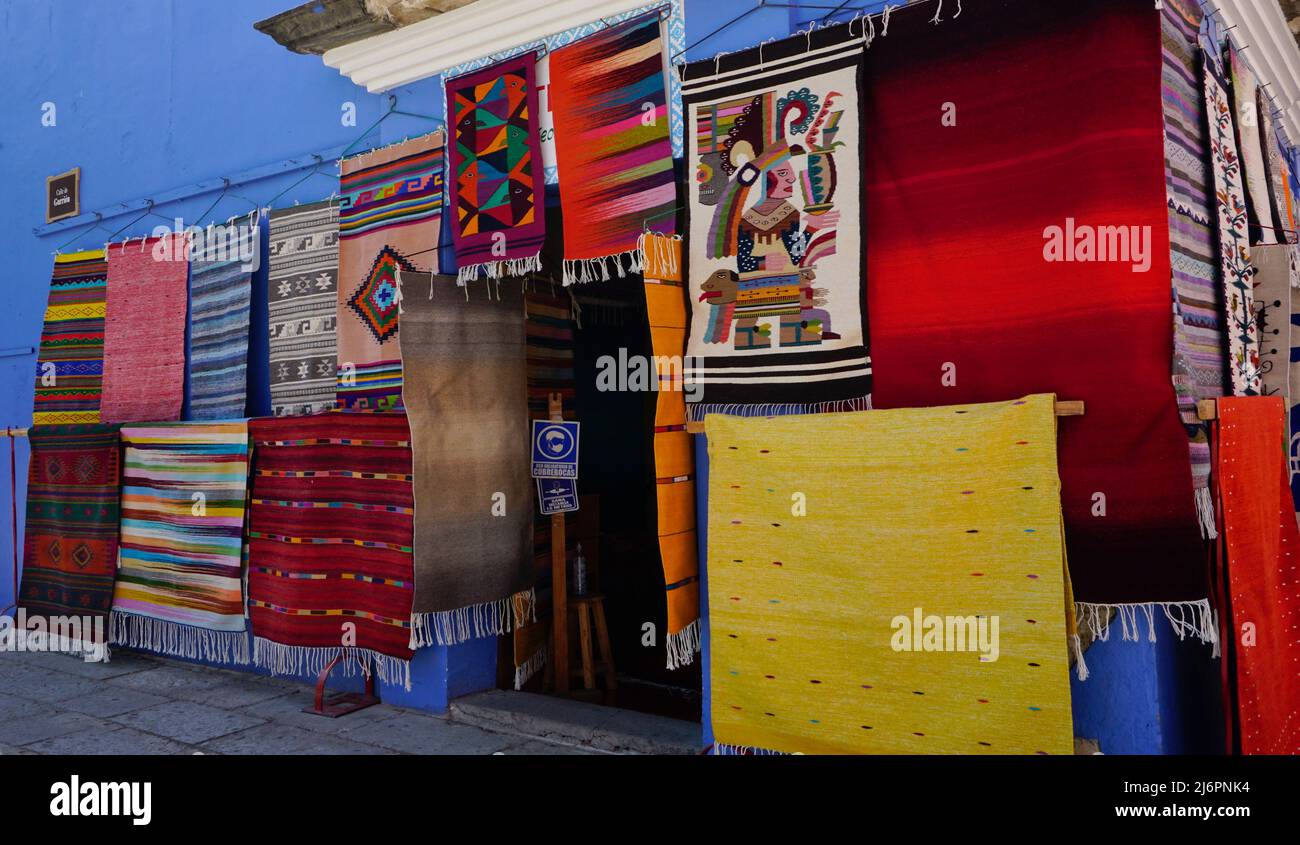 "Rugs of Teotitlan" Zapotec rug shop in Oaxaca de Juárez City, Oaxaca