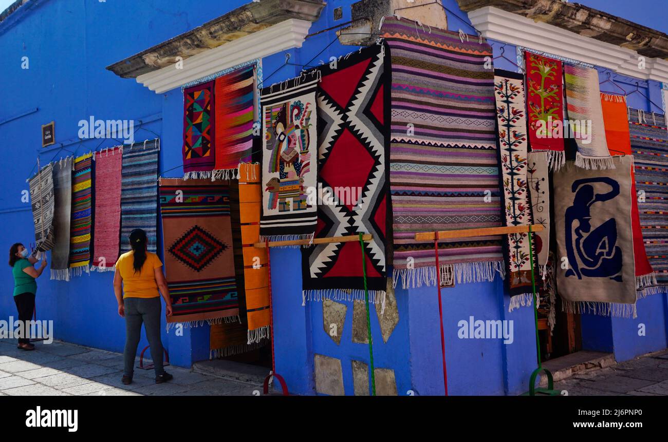 "Rugs of Teotitlan" Zapotec rug shop in Oaxaca de Juárez City, Oaxaca