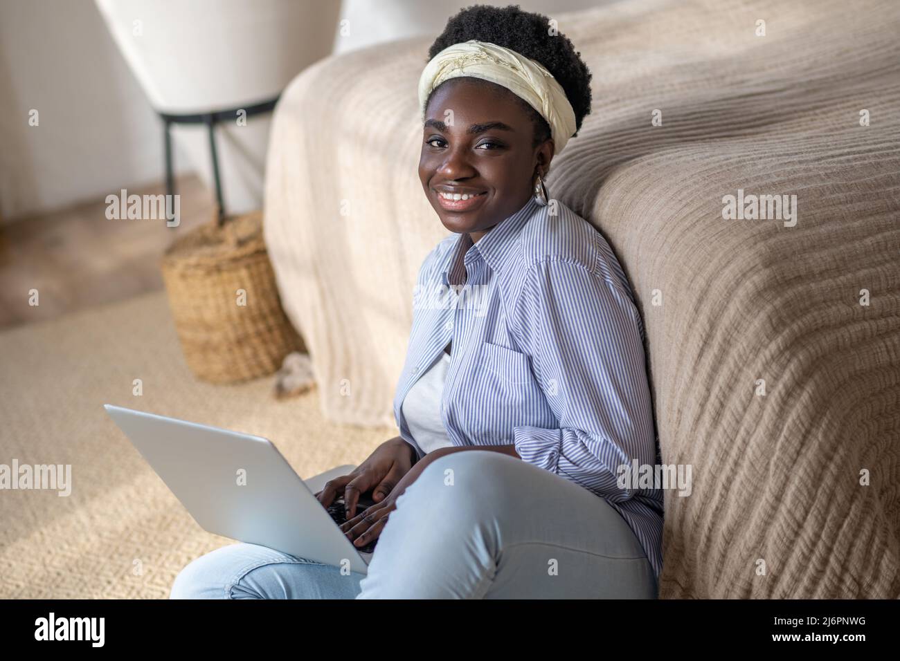 African american woman sitting on hi-res stock photography and images ...