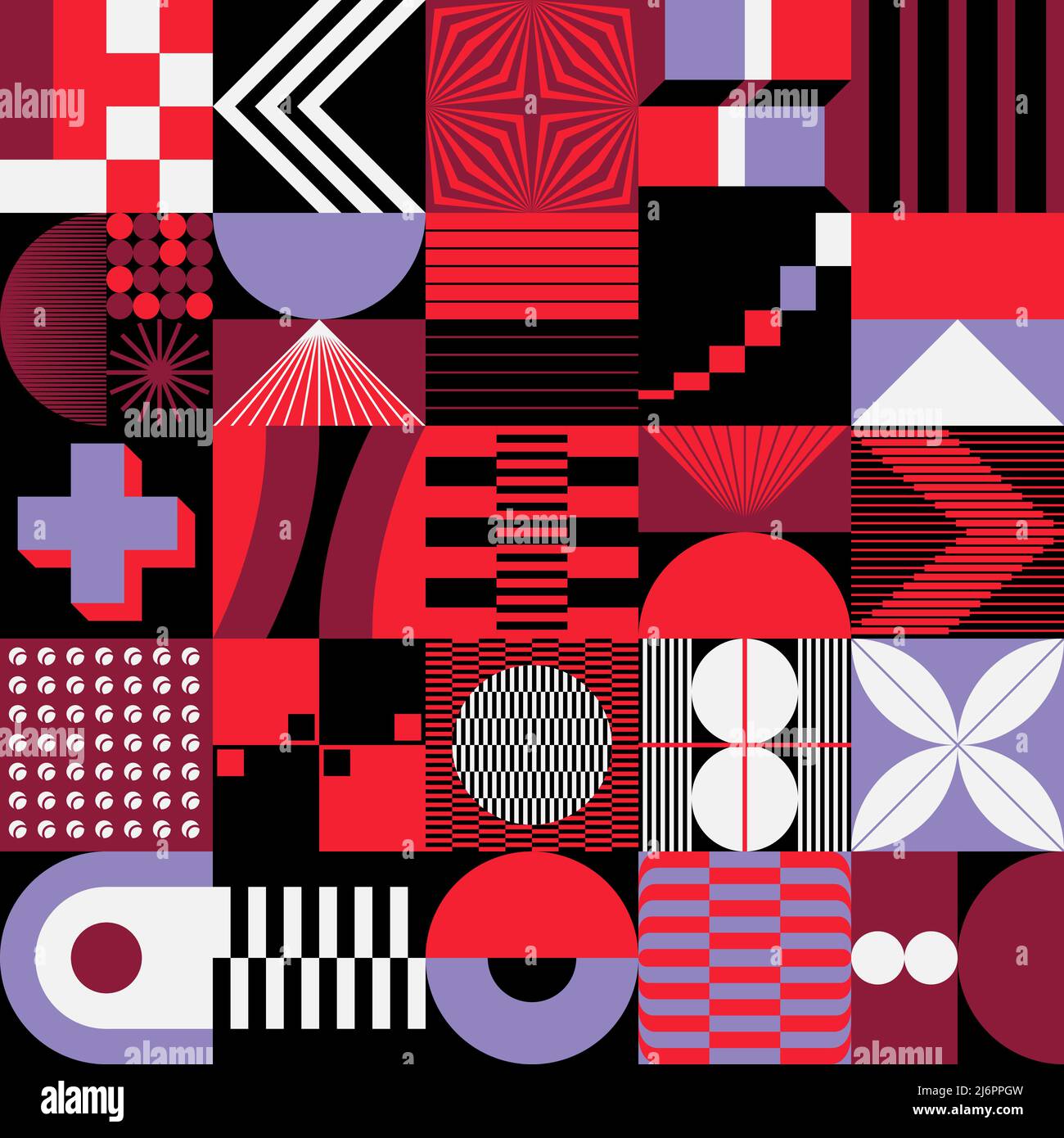 Brutalist Art inspired vector pattern artwork made with abstract