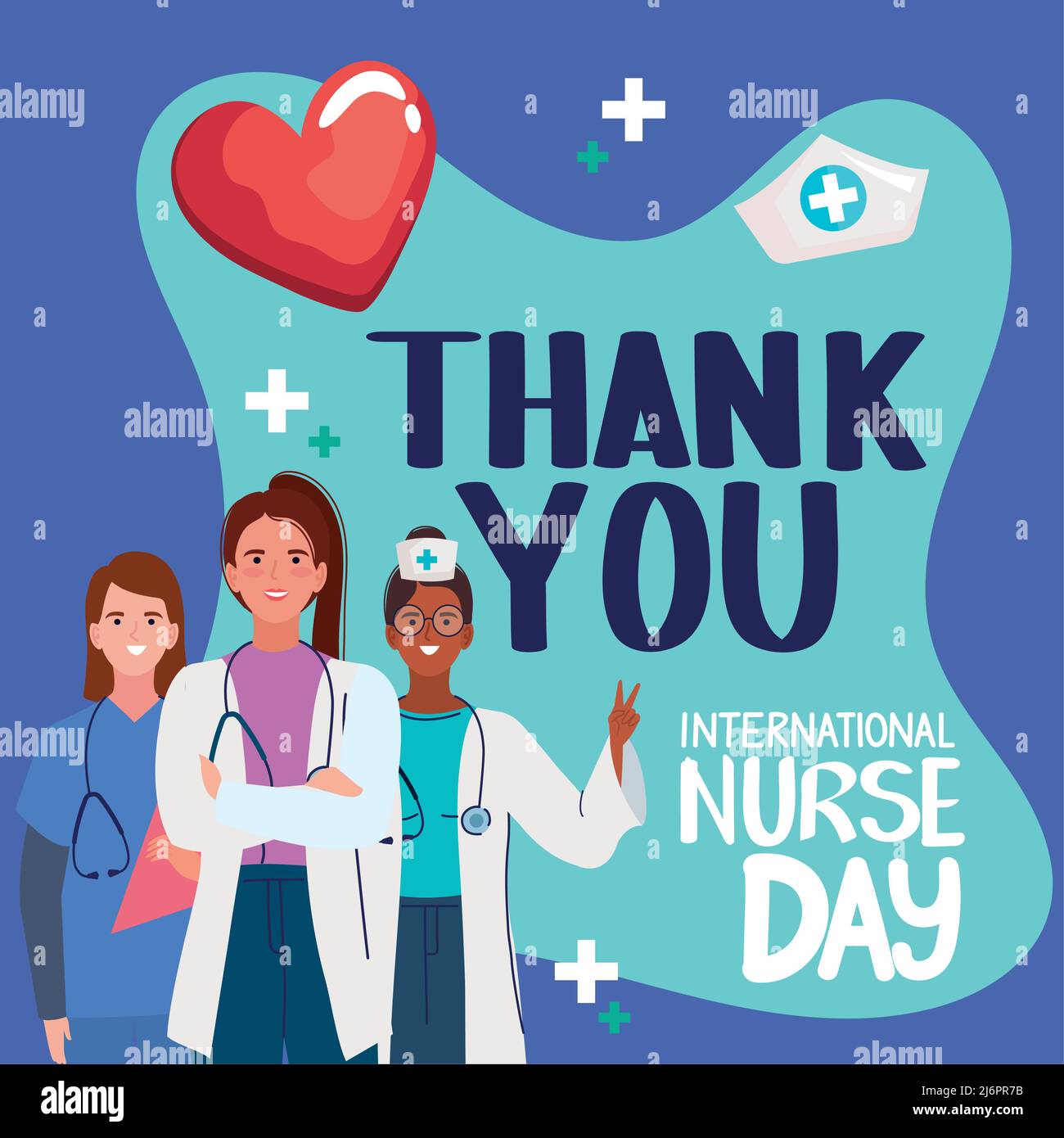 thank you lettering with nurses Stock Vector Image & Art - Alamy