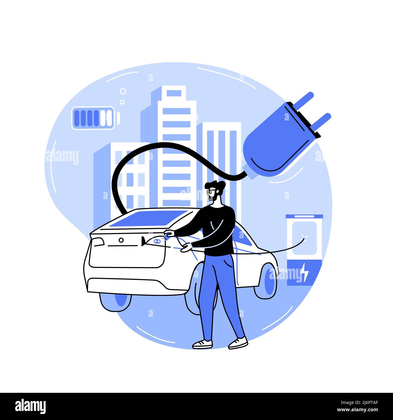 Electric car chargers isolated cartoon vector illustrations Stock Vector Image & Art Alamy