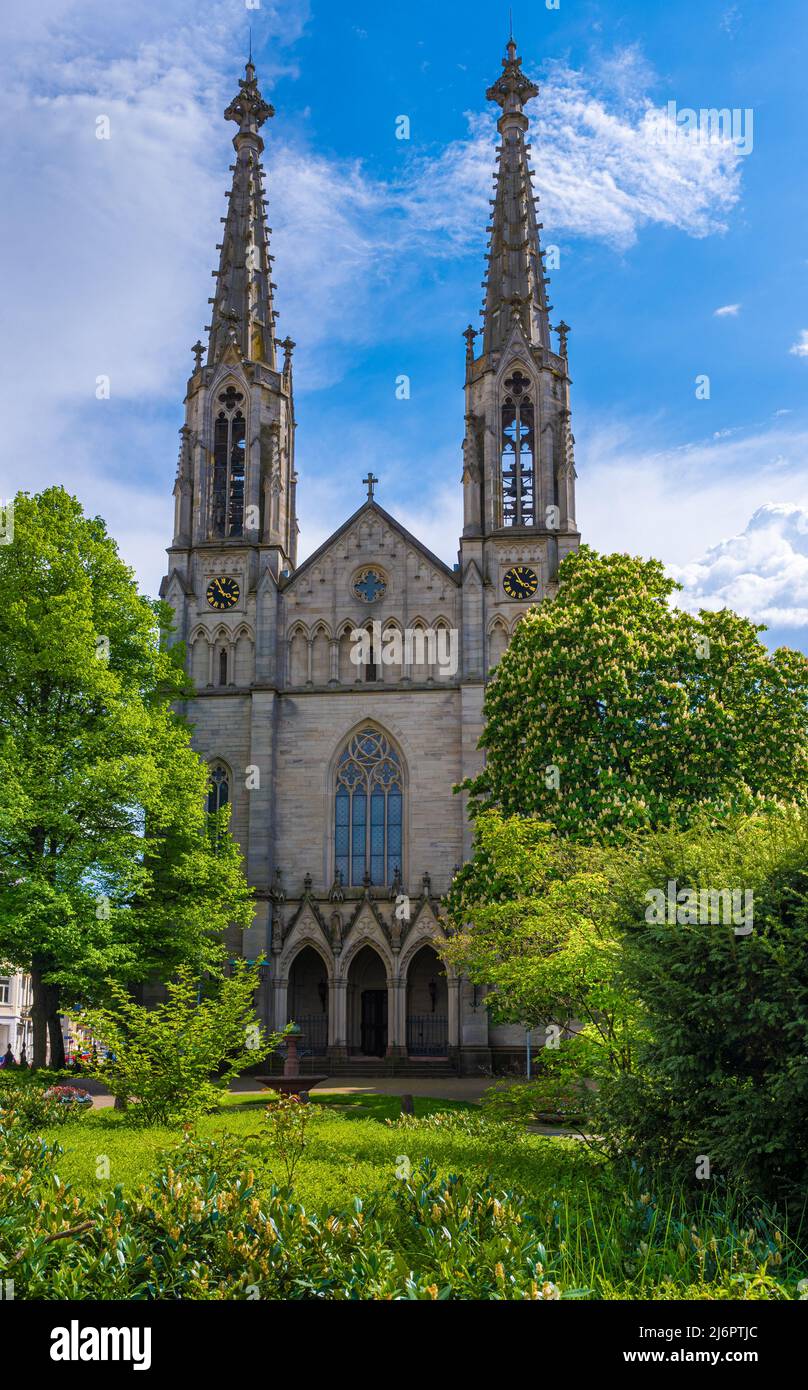 A view of the Protestant town church of Baden Baden. Baden Wuerttemberg, Germany, Europe Stock Photo