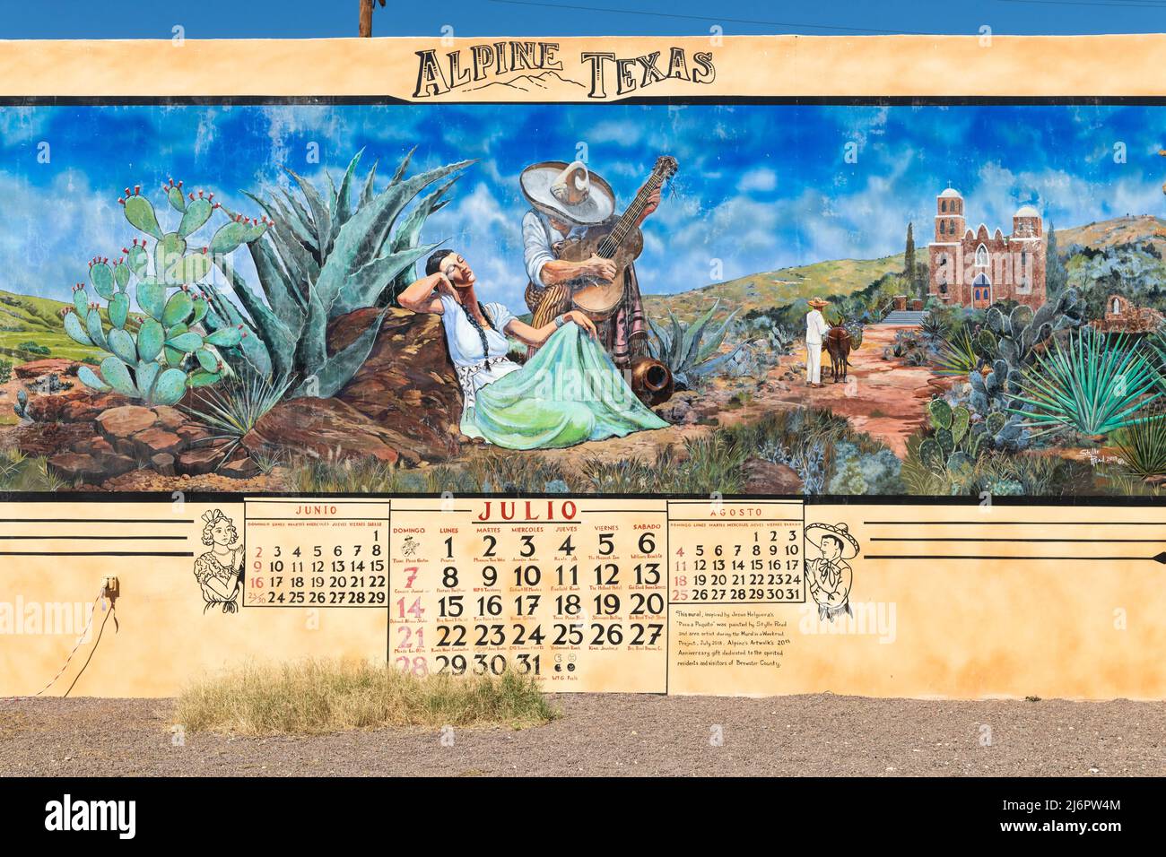 USA, Texas, Alpine, street mural Stock Photo