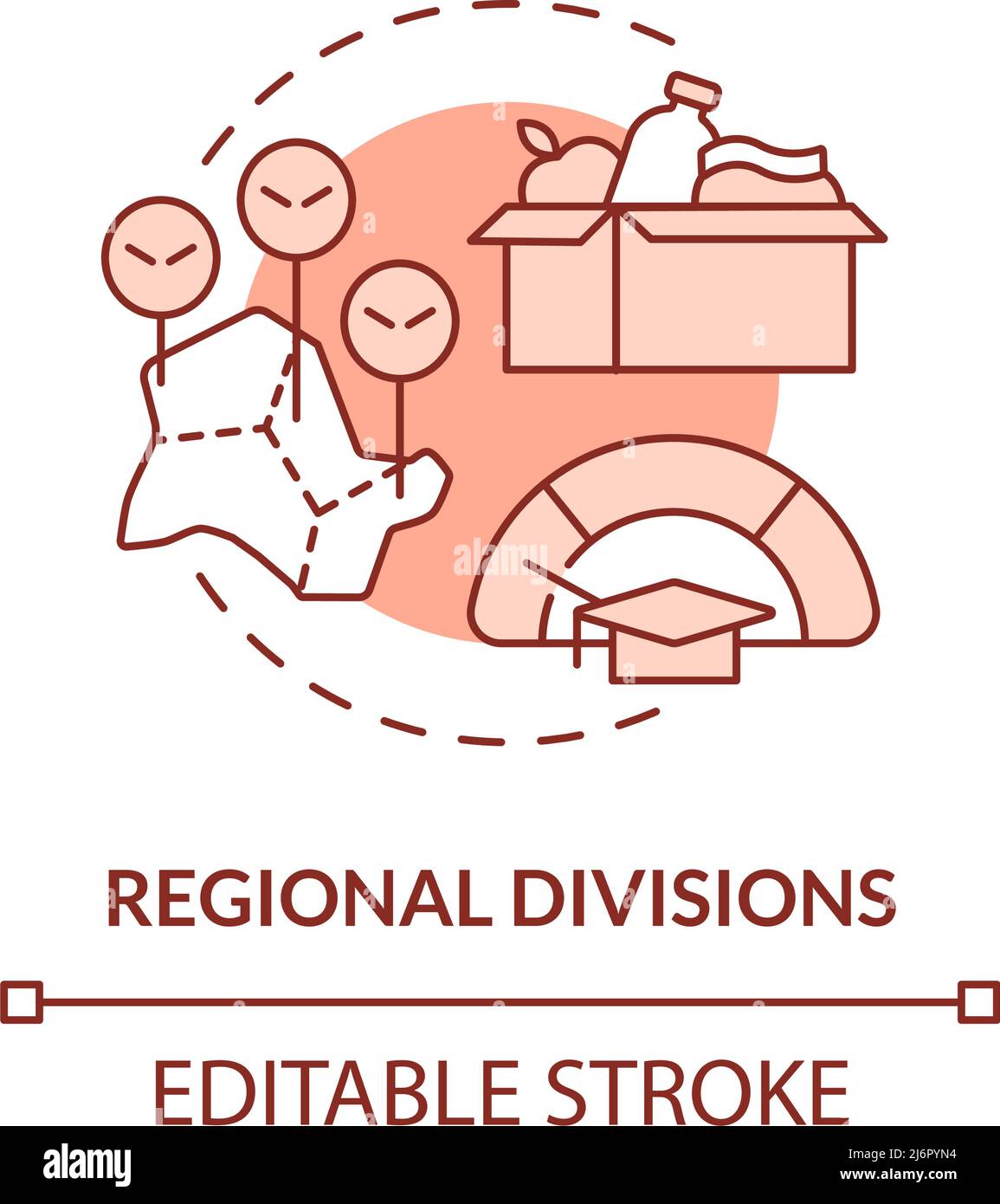 Regional divisions terracotta concept icon Stock Vector Image & Art - Alamy