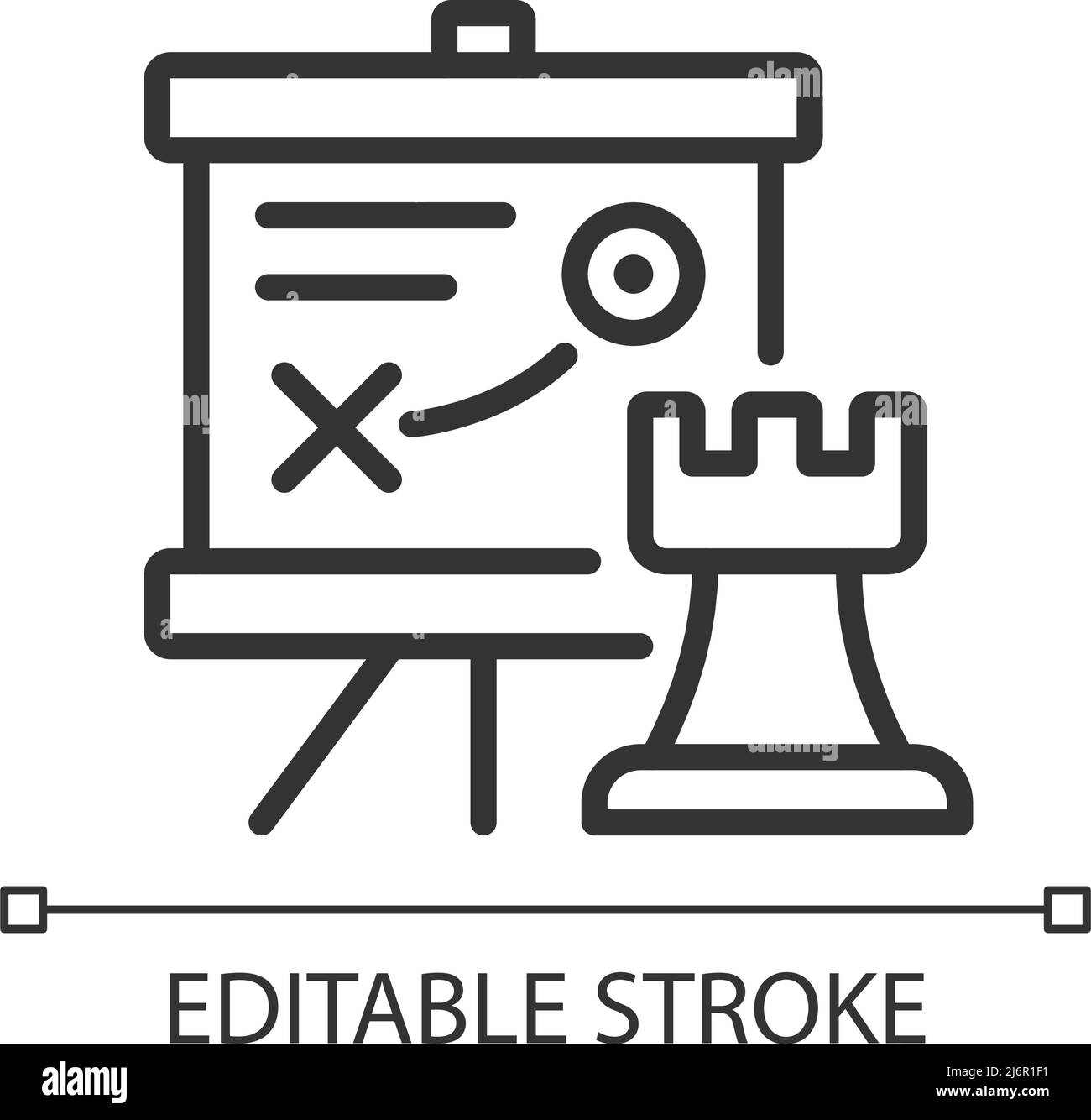 Business strategy pixel perfect linear icon Stock Vector Image & Art ...