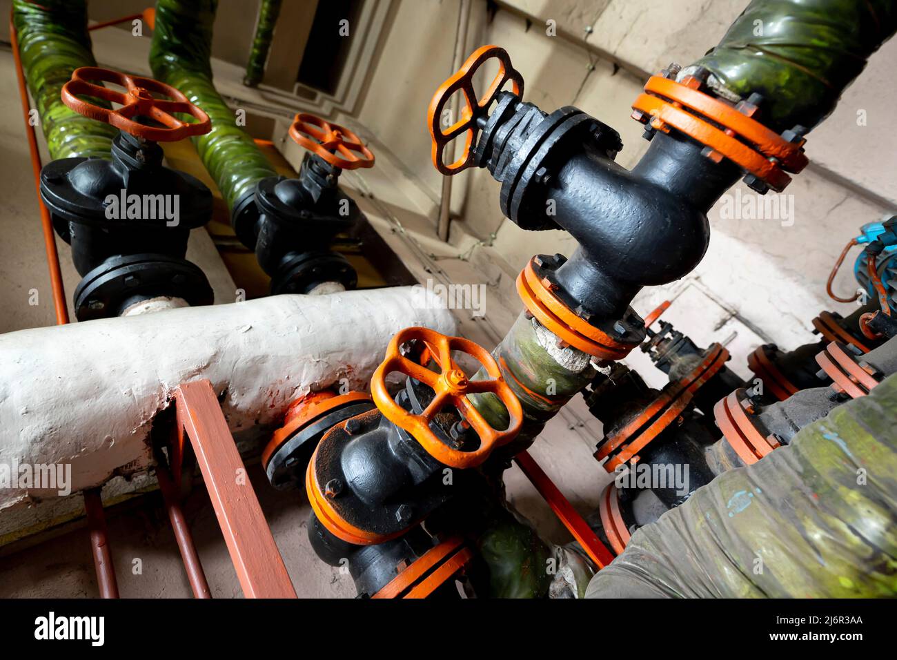 Valves and pipes which are part of a cooling system Stock Photo Alamy