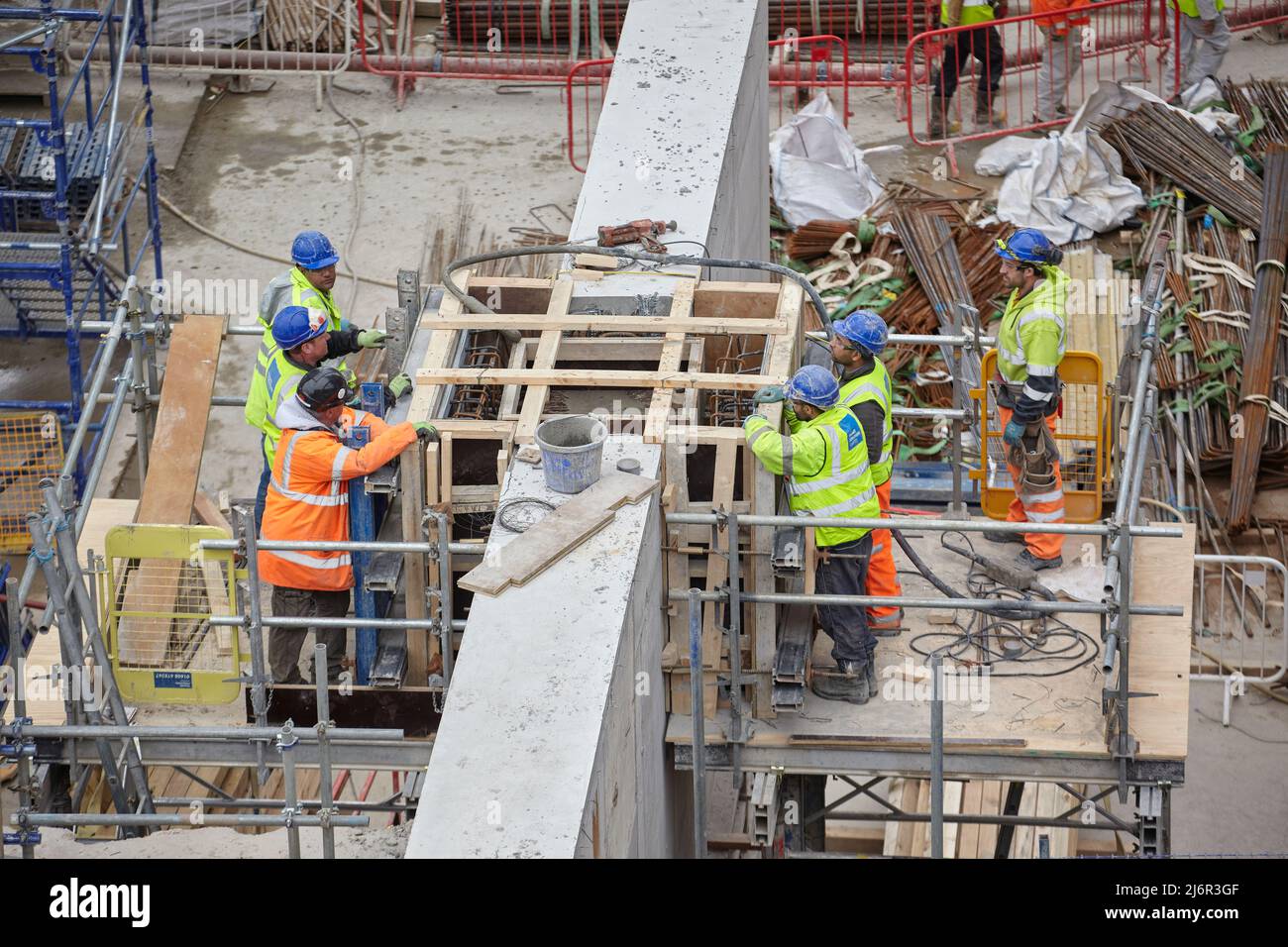 Thames Formwork workers at Three Snowhill, Birmingham, UK Stock Photo