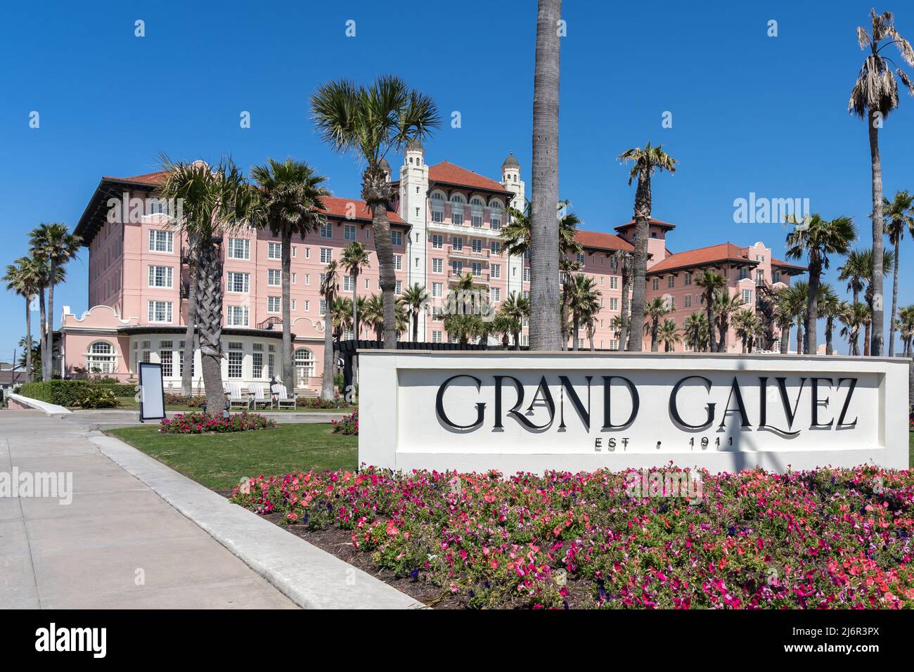 Galveston, TX, USA March 12, 2022 Grand Galvez hotel in Galveston, TX, USA. The Grand Galvez