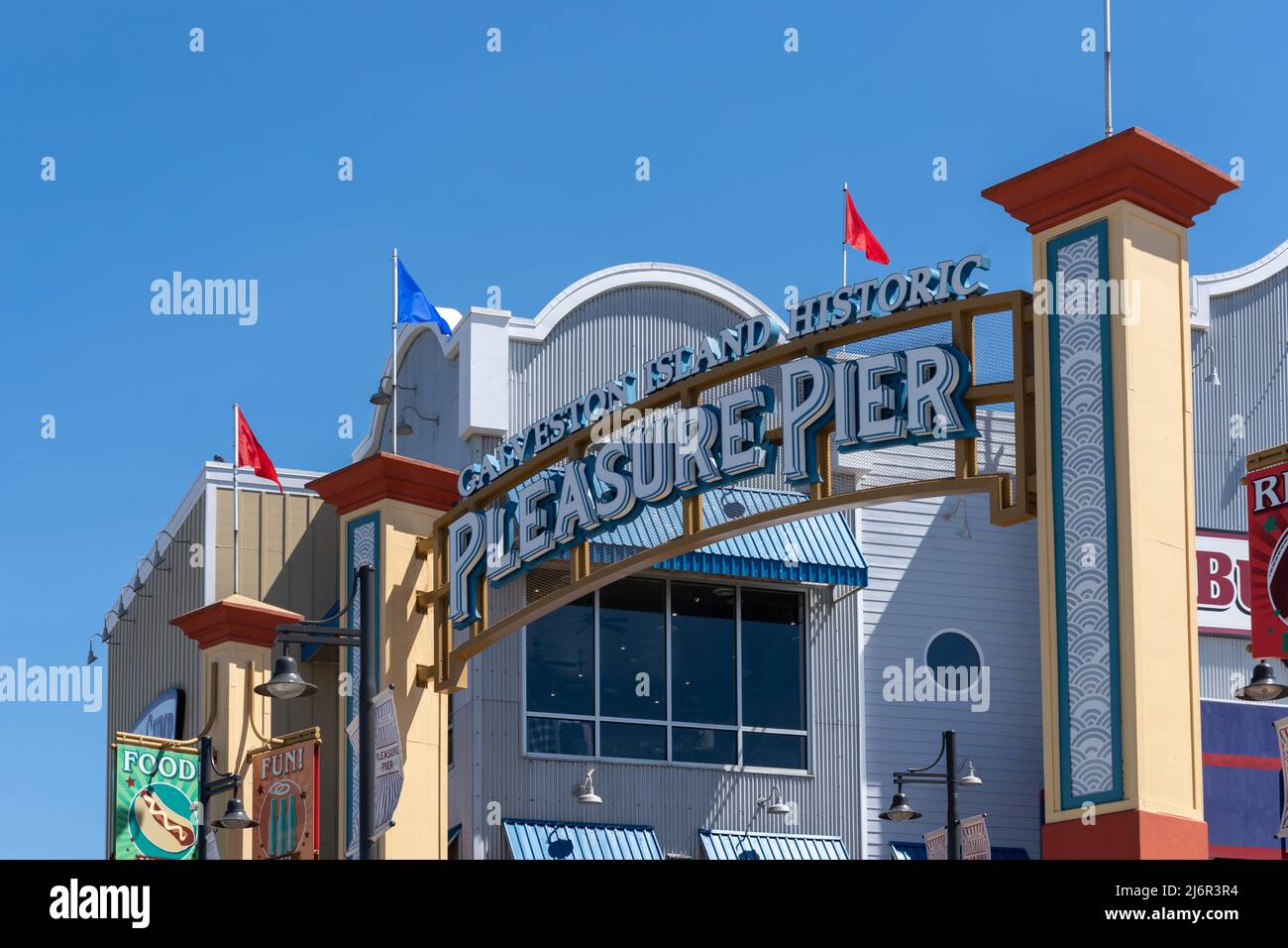 Galveston, TX, USA March 12, 2022 The entrance to Galveston Island