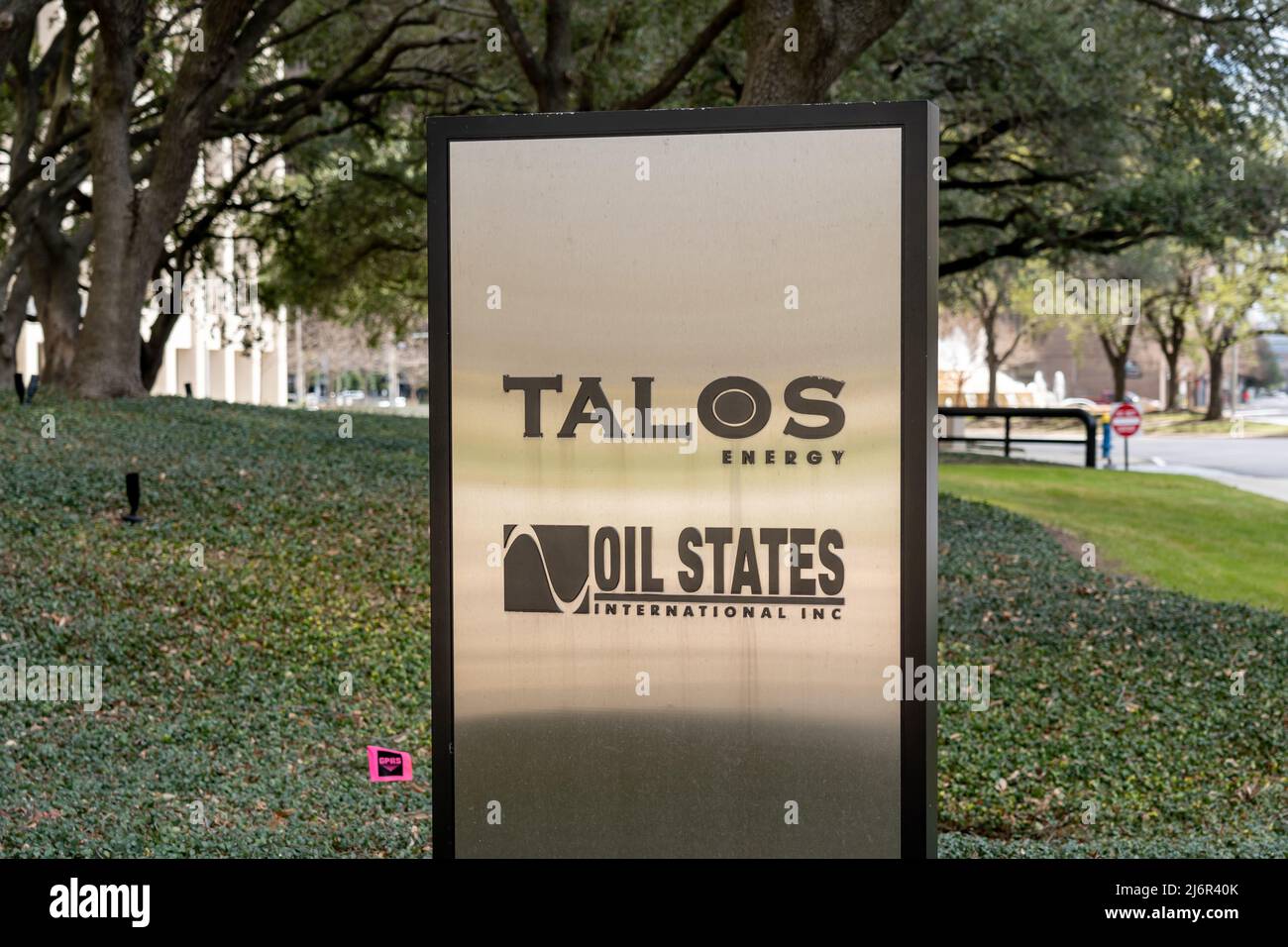 Houston, Texas, USA March 13, 2022 Talos Energy sign at its