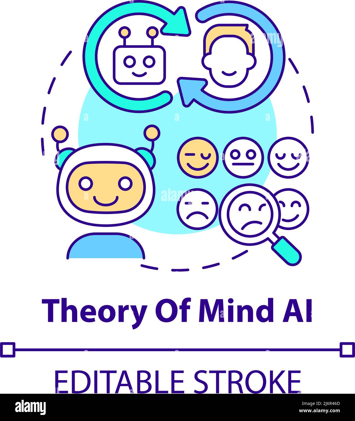 Theory of mind AI concept icon Stock Vector