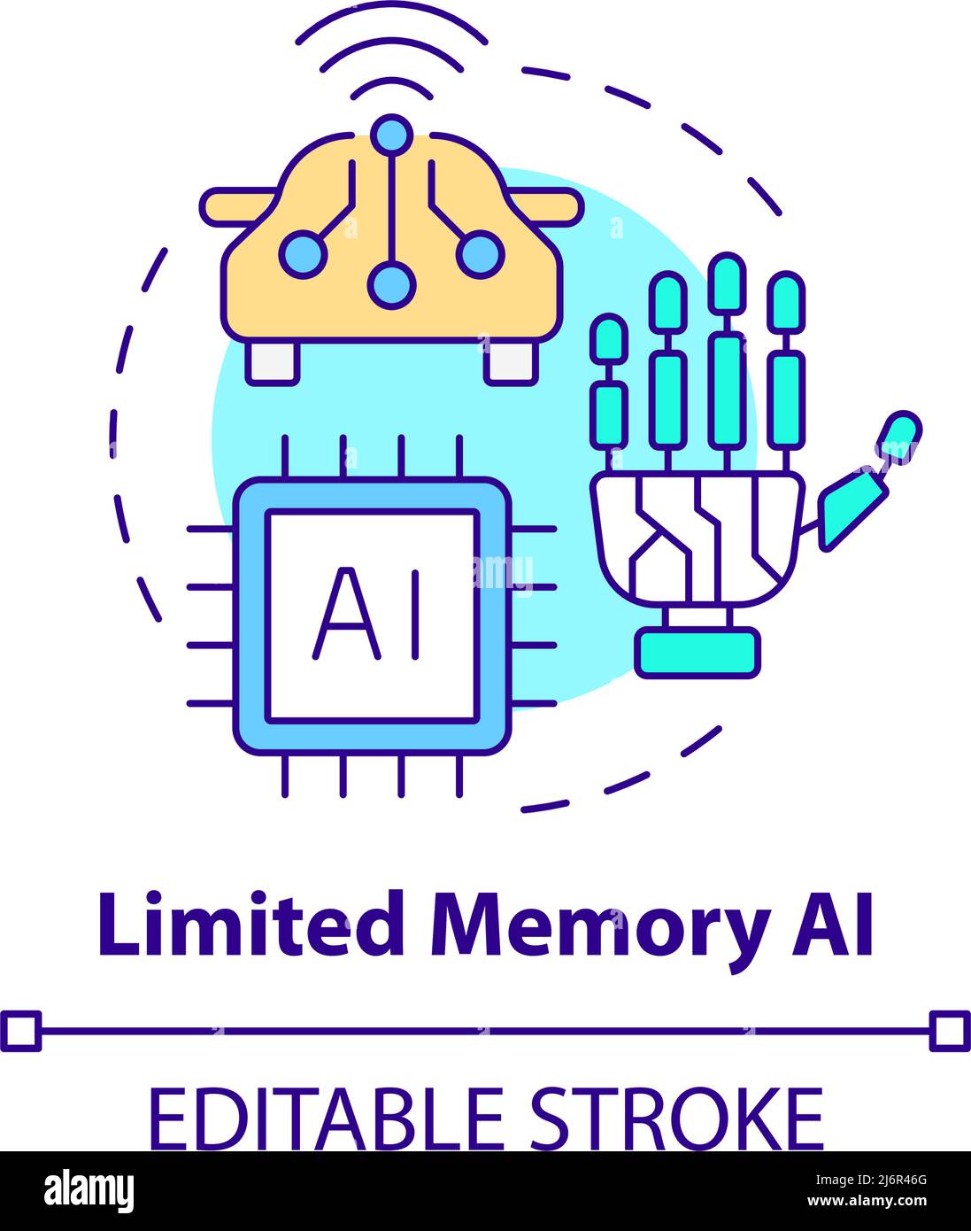 Limited memory AI concept icon Stock Vector