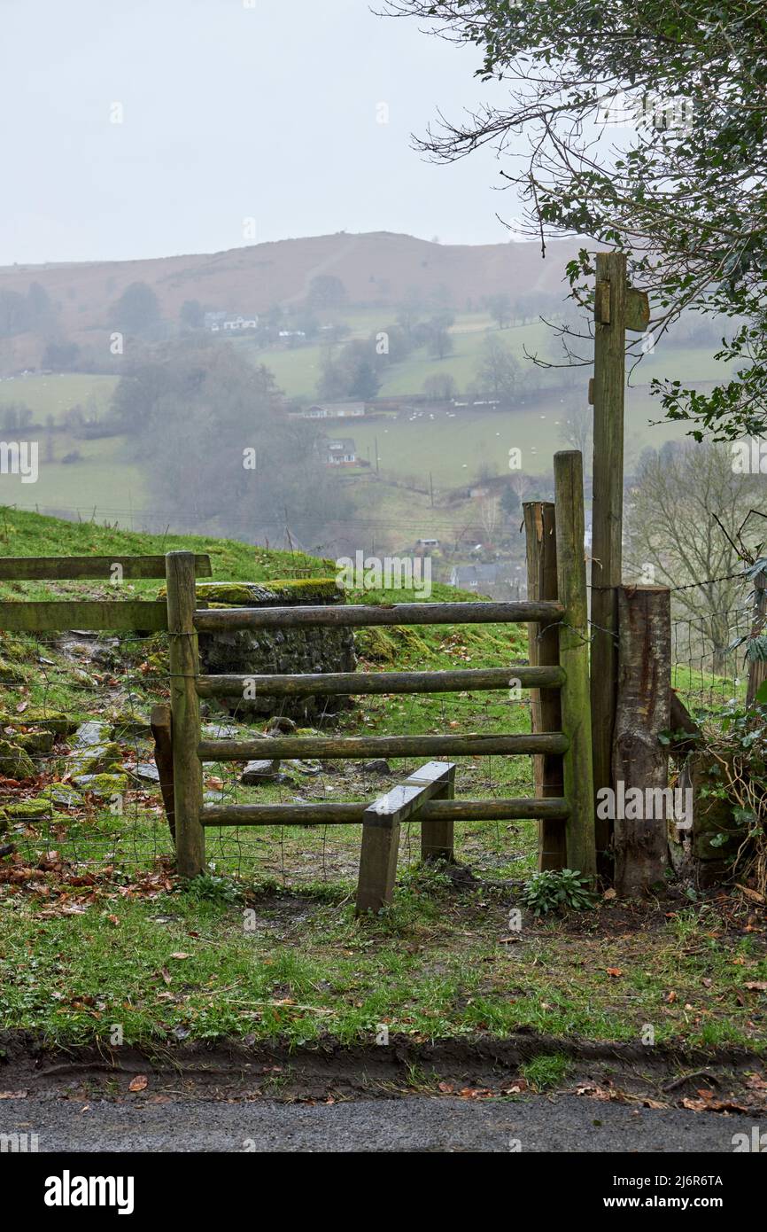 Gate on a country side walk, Kington, Herefordshire Stock Photo