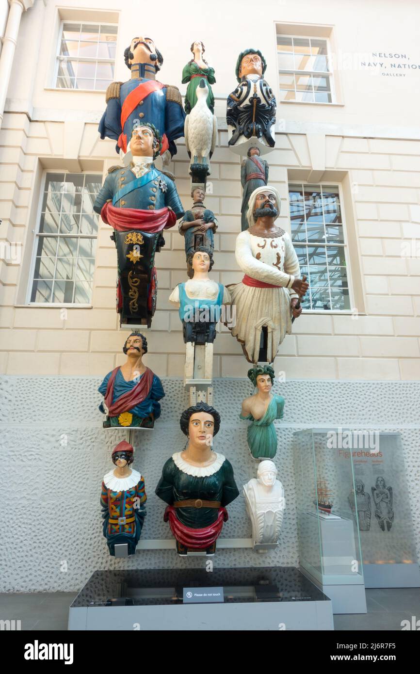 Ship figureheads at the National Maritime Museum, Greenwich, London, England, United Kingdom Stock Photo