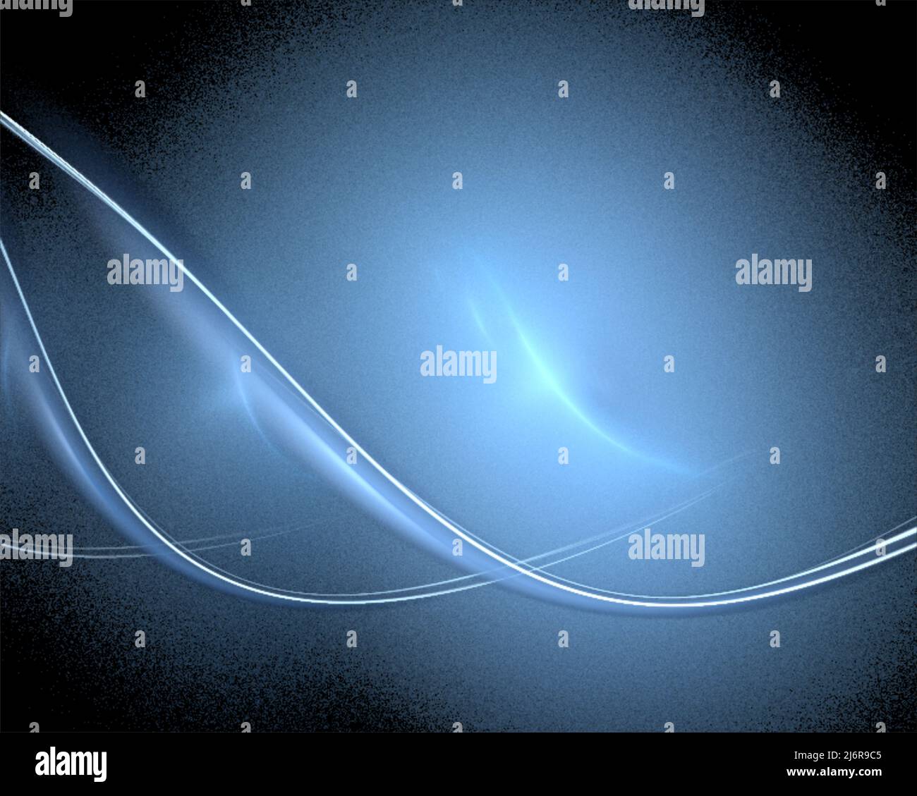 abstract blue glowing pattern on a black background, fractal graphics ...