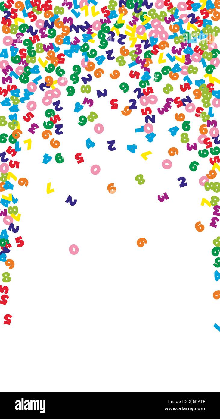 Falling colorful numbers. Math study concept with flying digits ...