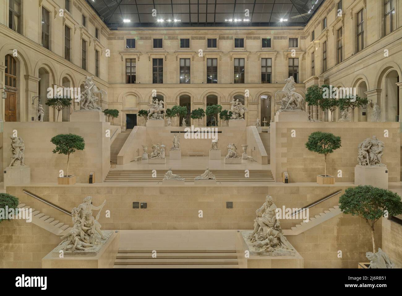 The indoor sculpture garden of Louvre Museum’s sculpture department at