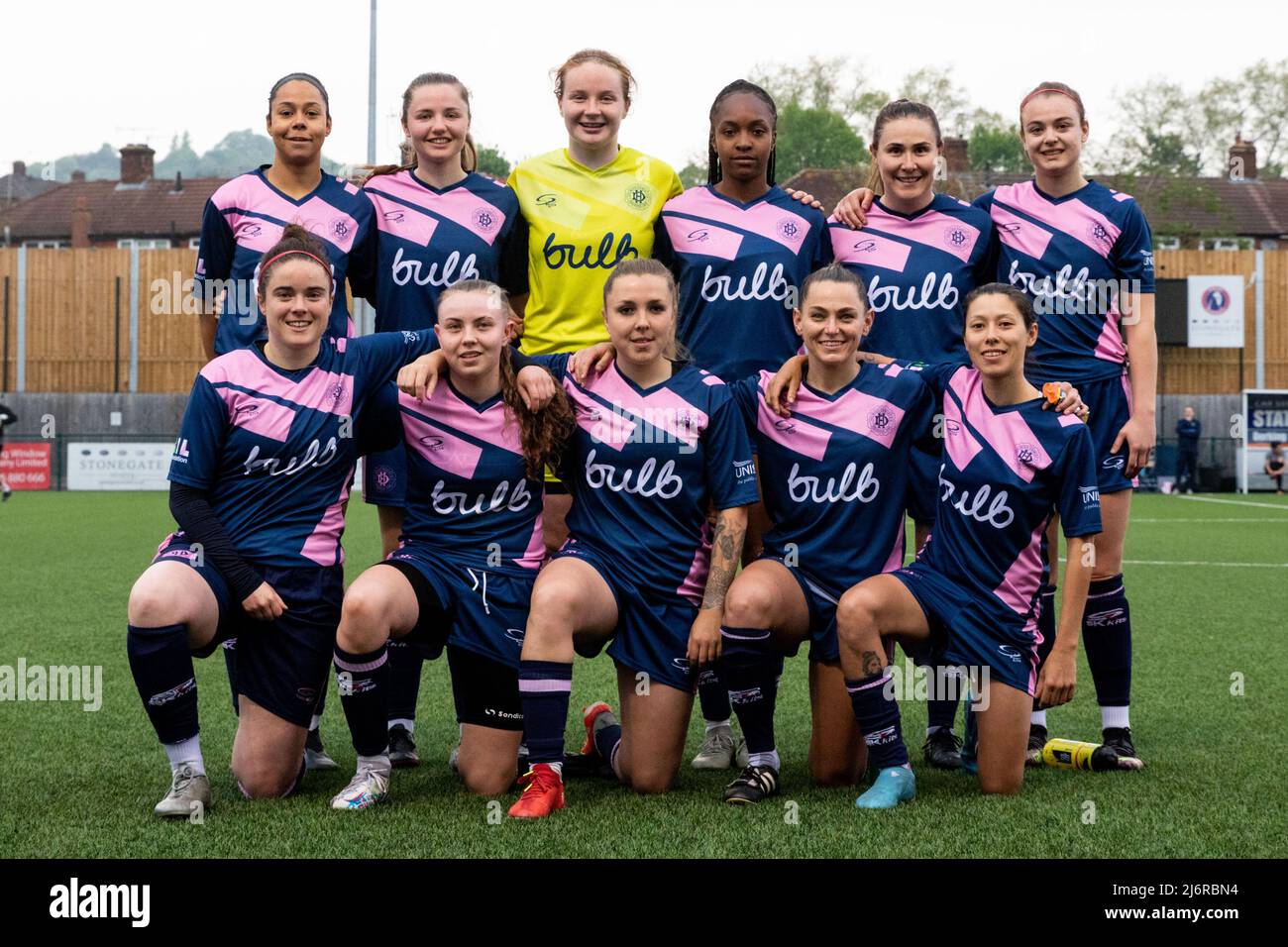 London, England. 03/05/2022, Dulwich Hamlet starting XI for the Capital Womens Senior Cup game between Ashford (Middlesex) and Dulwich Hamlet at Meadowbank in London, England.  Liam Asman/SPP Stock Photo