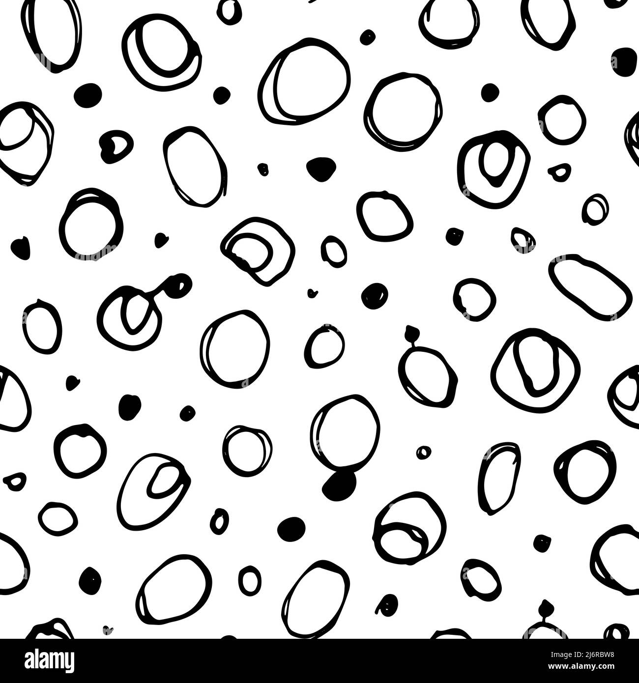 Bubbles black and white vector seamless pattern Stock Vector Image ...