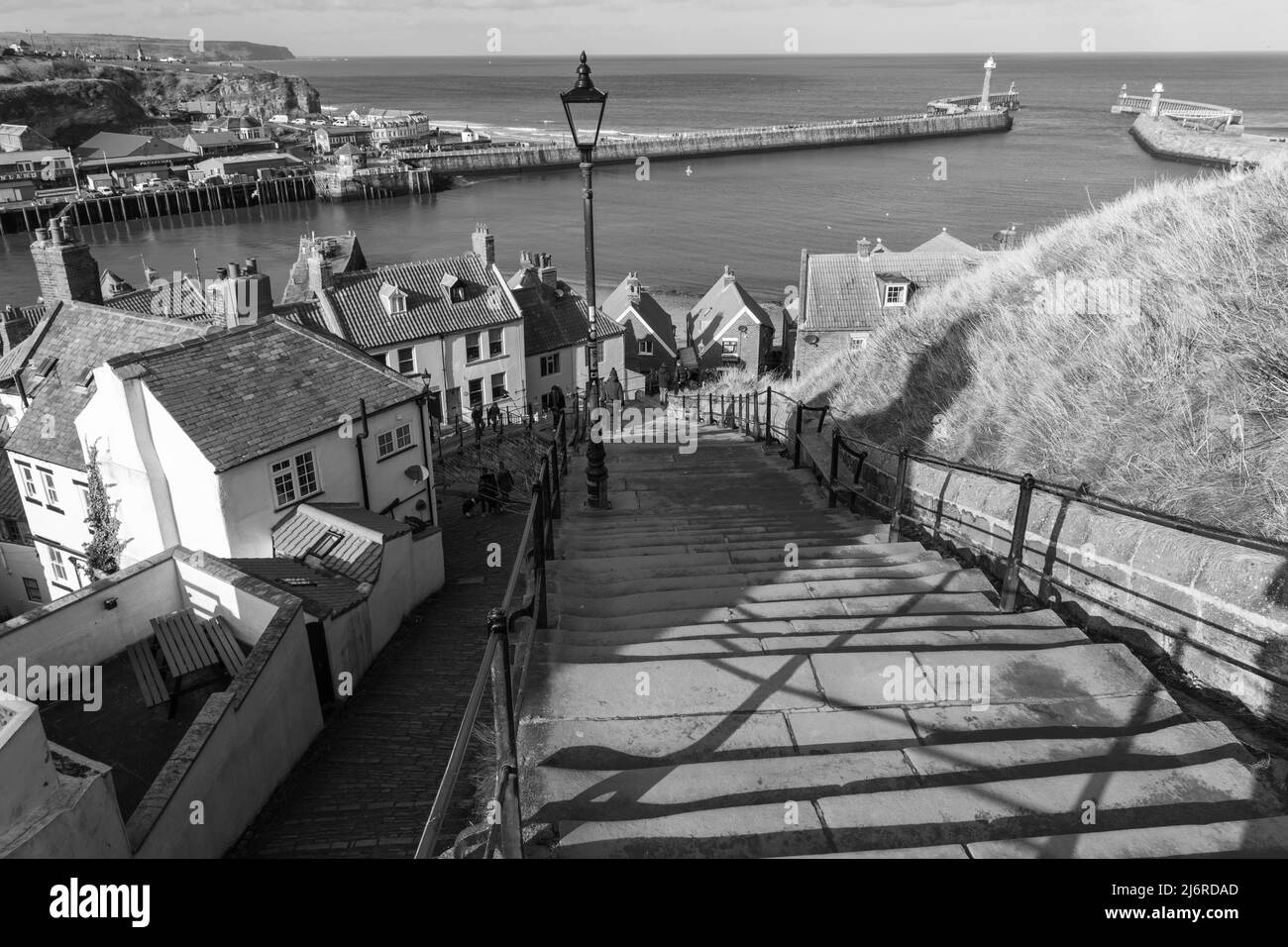 View from the top of the 199 steps in Whitby in North Yorkshire Stock ...